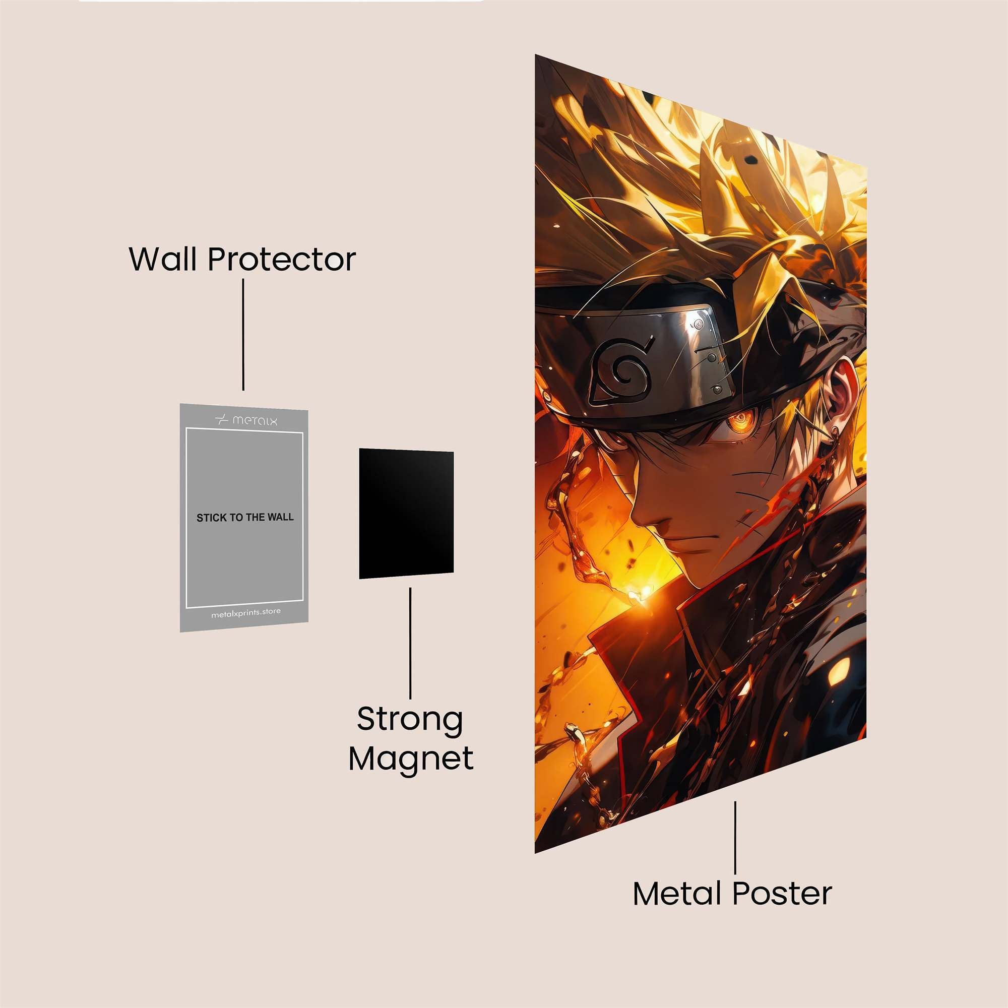 Naruto Fiery Safe Wall Magnetic / M