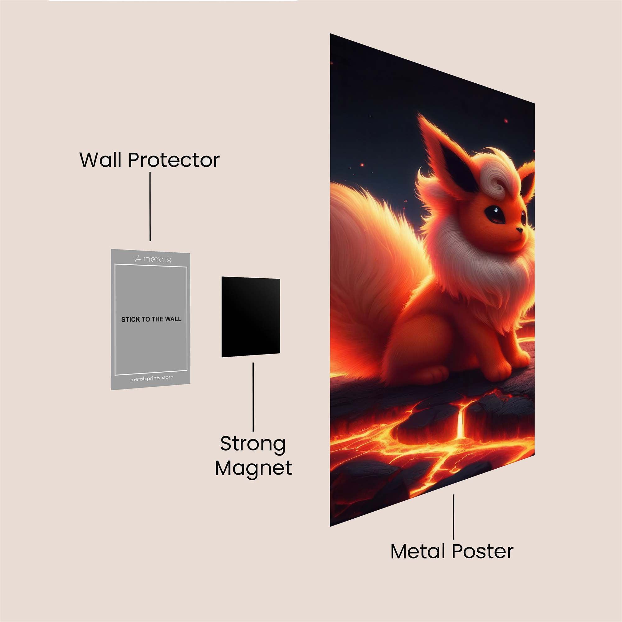 Flareon Fiery Safe Wall Magnetic / M