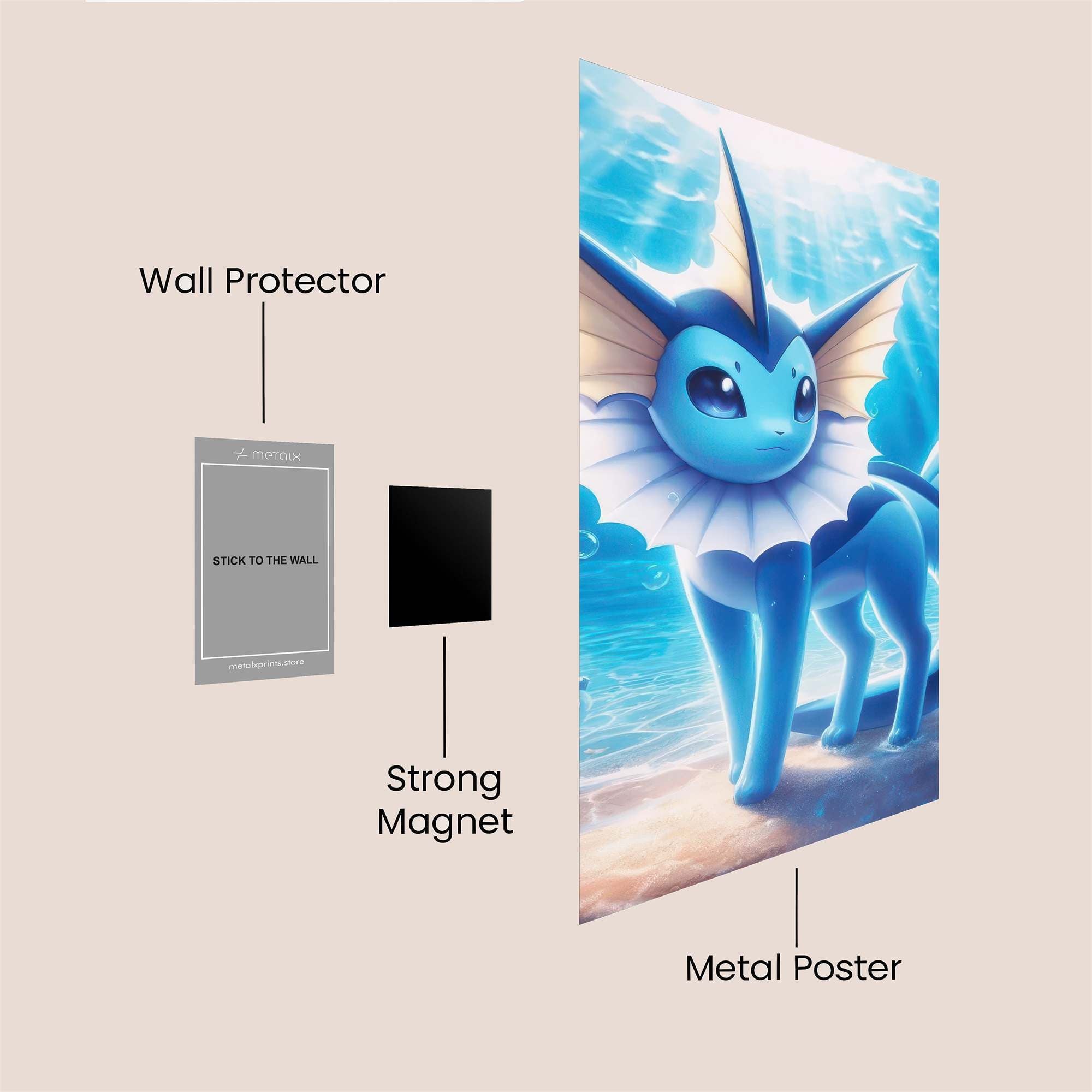 Vaporeon Serene Safe Wall Magnetic / M