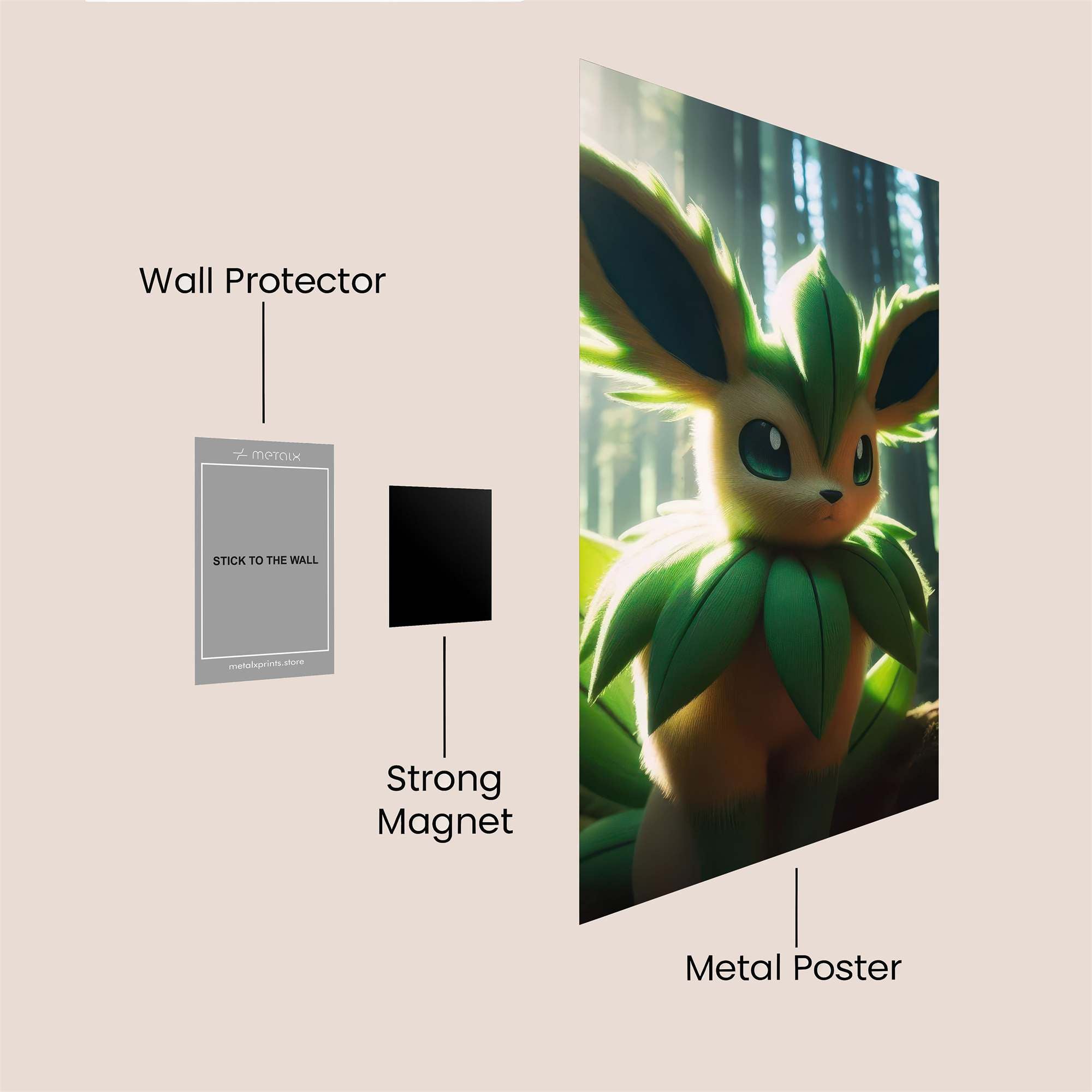 Leafeon Luminous Safe Wall Magnetic / M