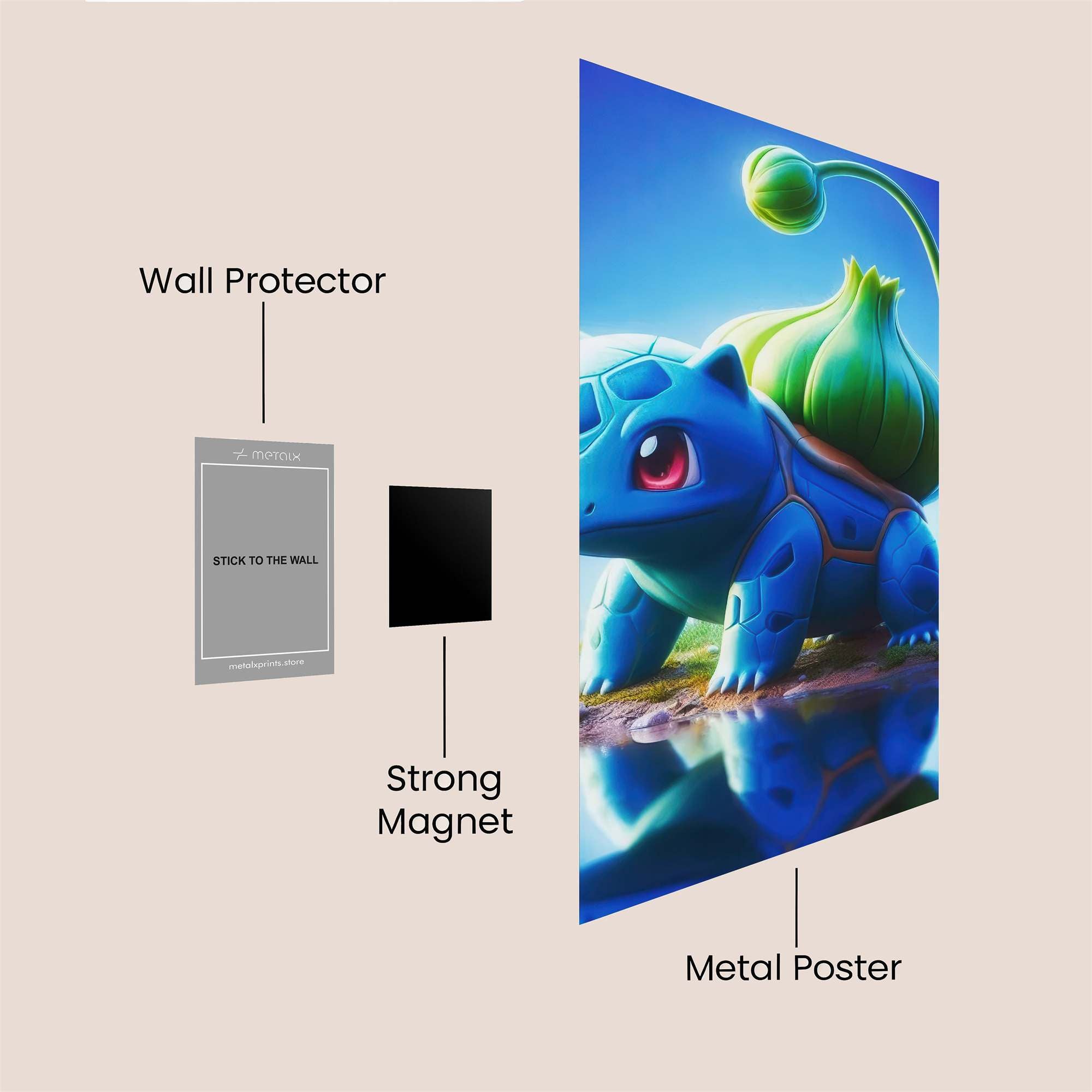 Blustery Bulbasaur Safe Wall Magnetic / M