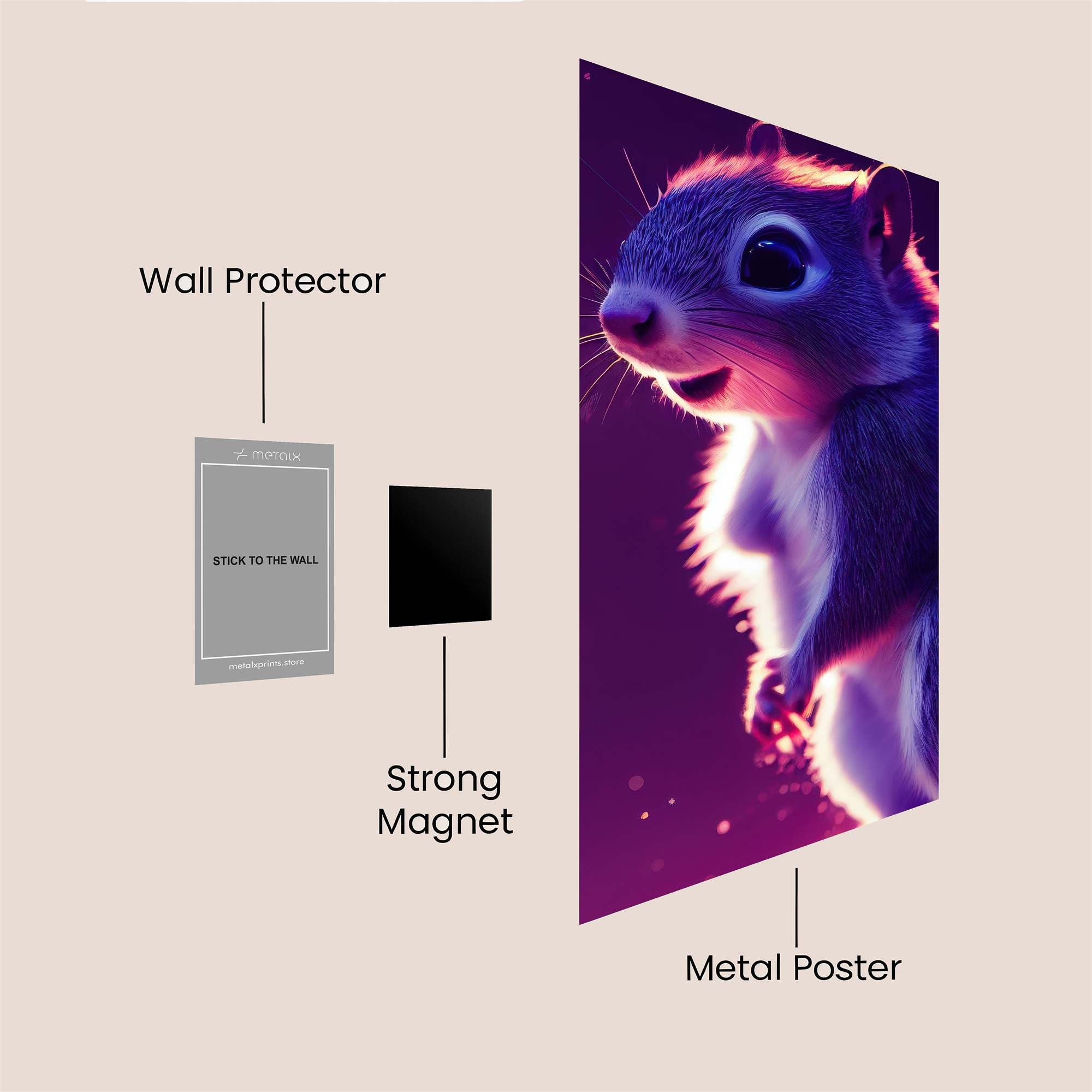 Squirrel Glow Safe Wall Magnetic / M