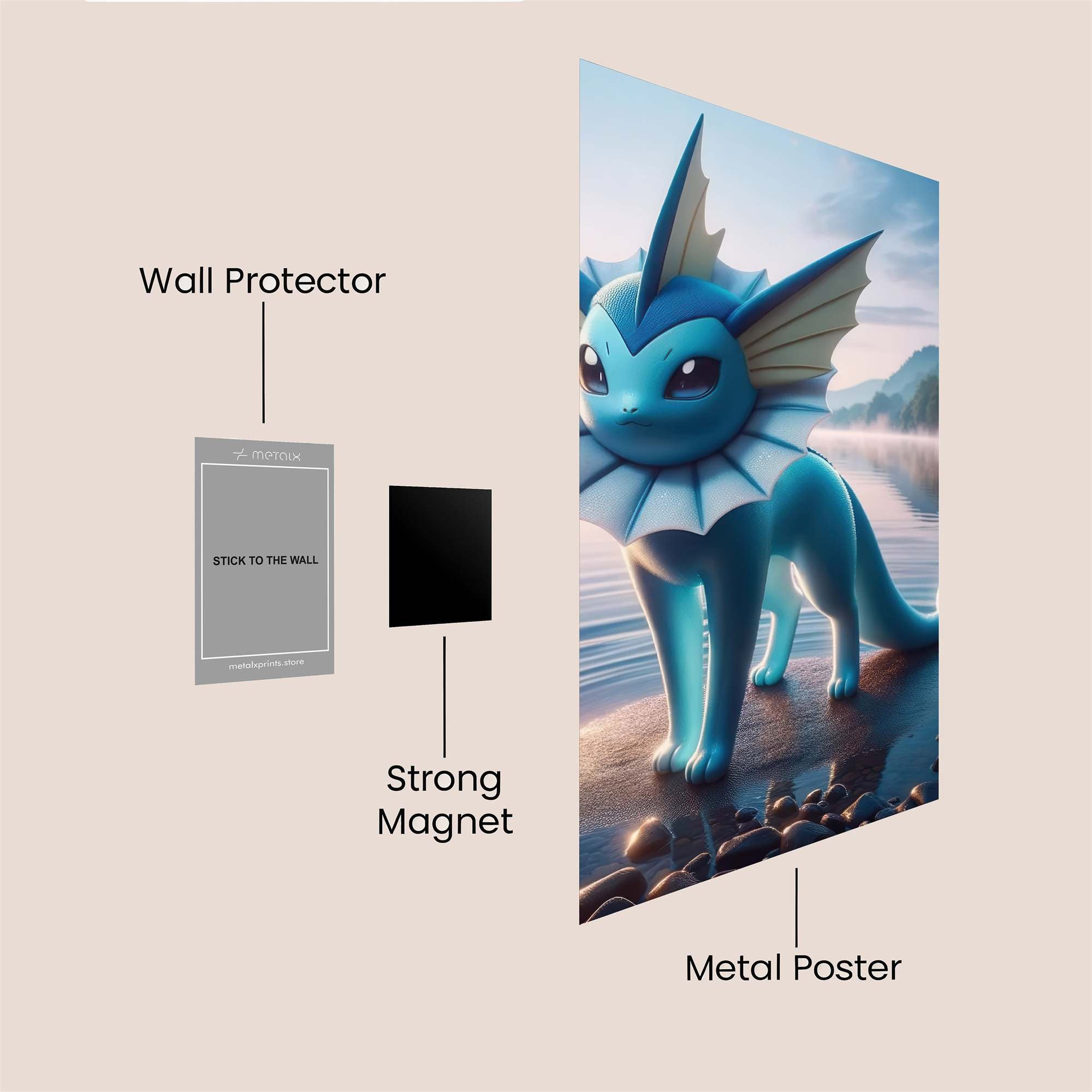 Vaporeon Serene Safe Wall Magnetic / M