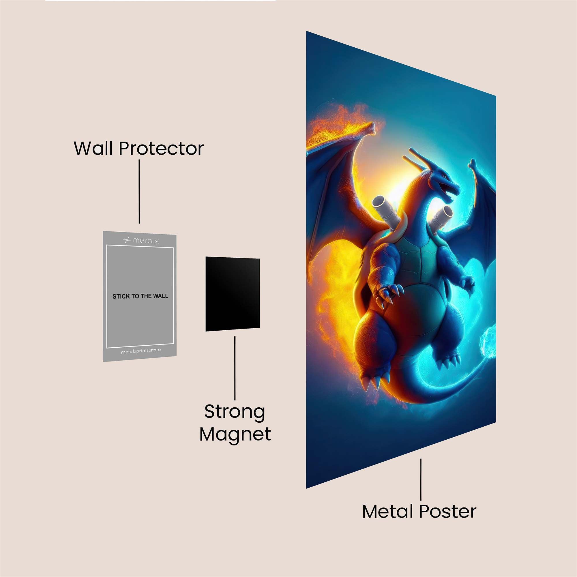 Charizard Blaze Safe Wall Magnetic / M