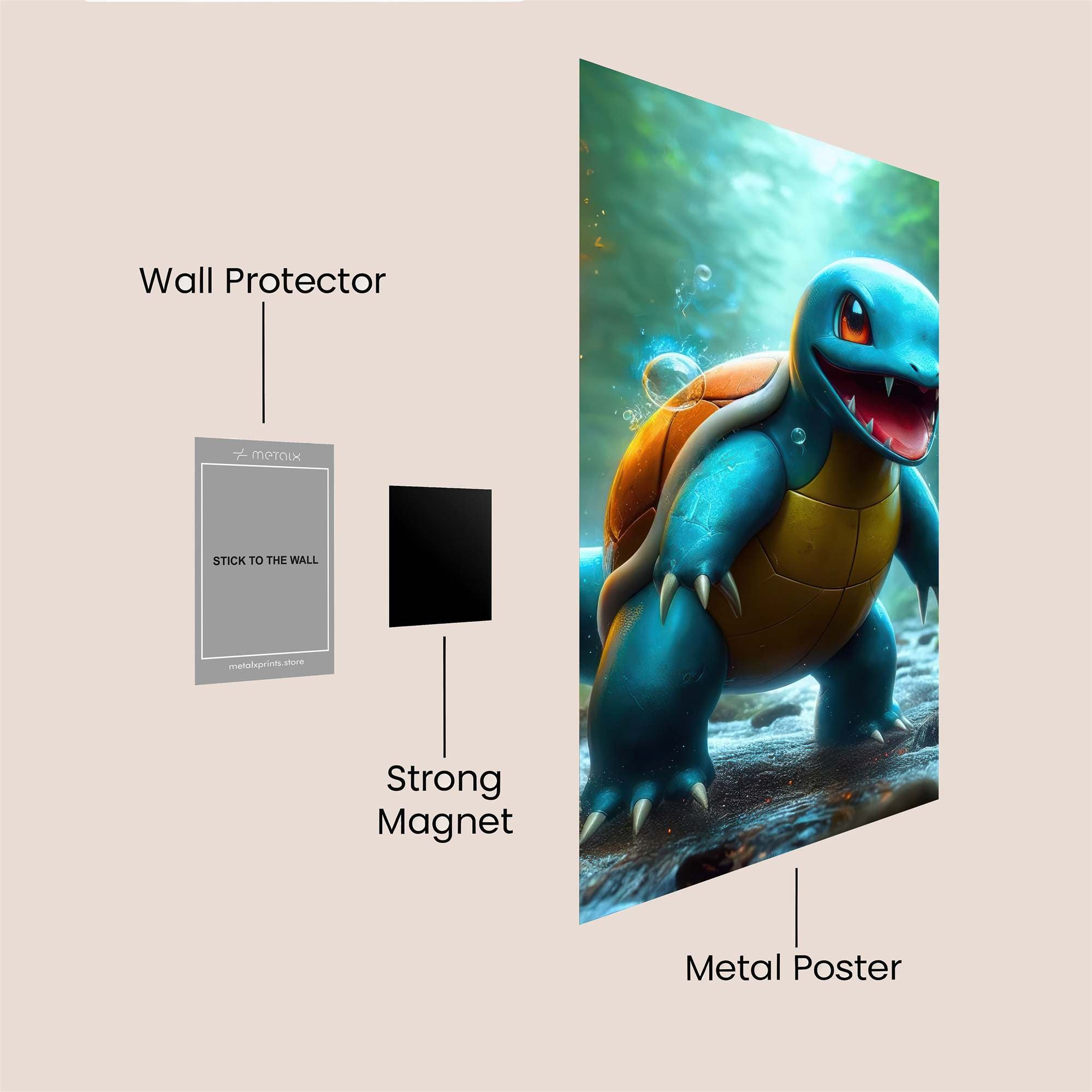 Squirtle Fierce Safe Wall Magnetic / M