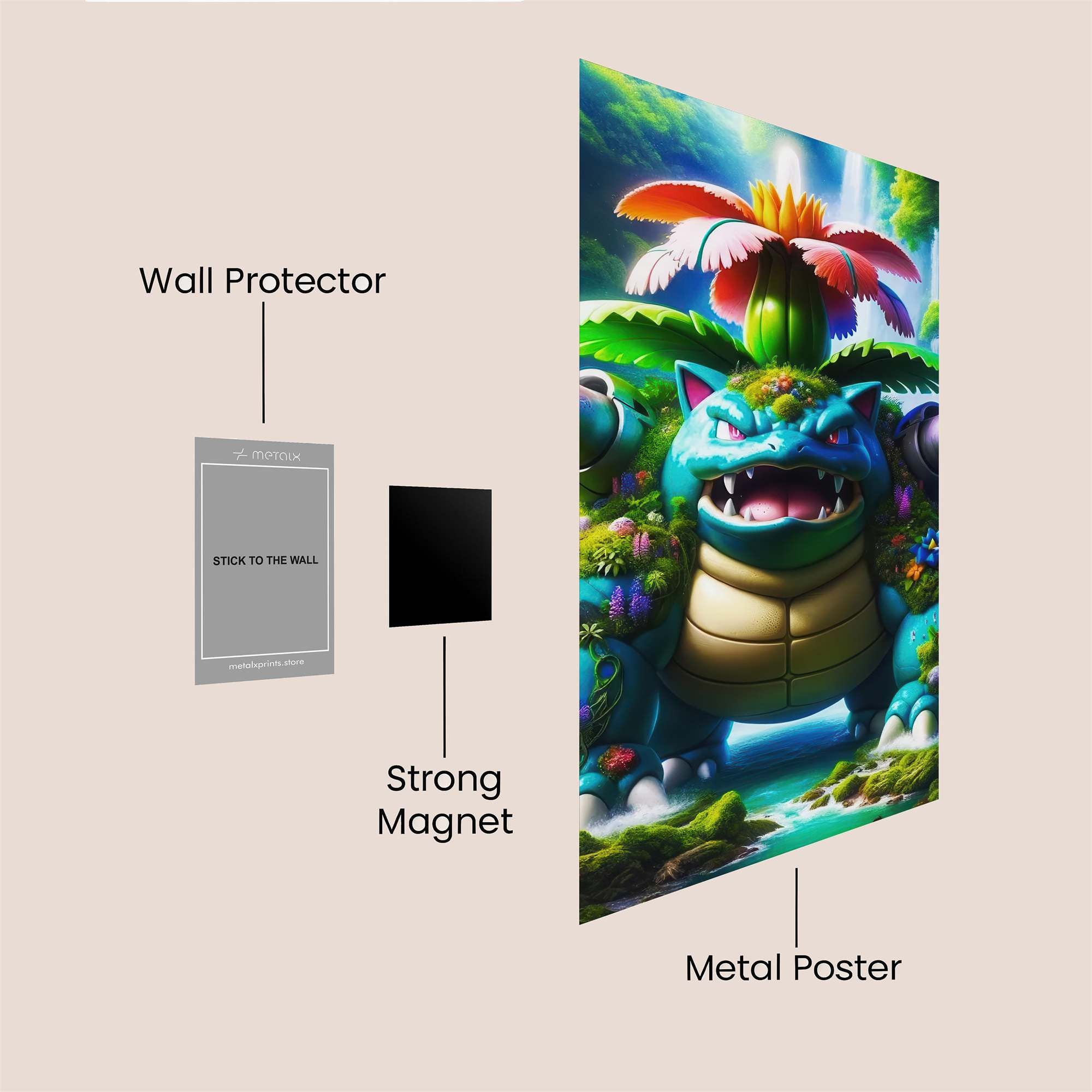 Venusaur Vibrant Safe Wall Magnetic / M