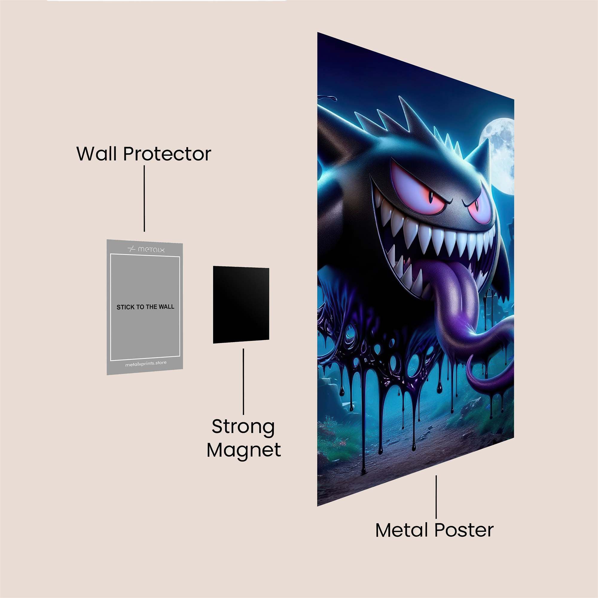 Gengar Ghastly Safe Wall Magnetic / M