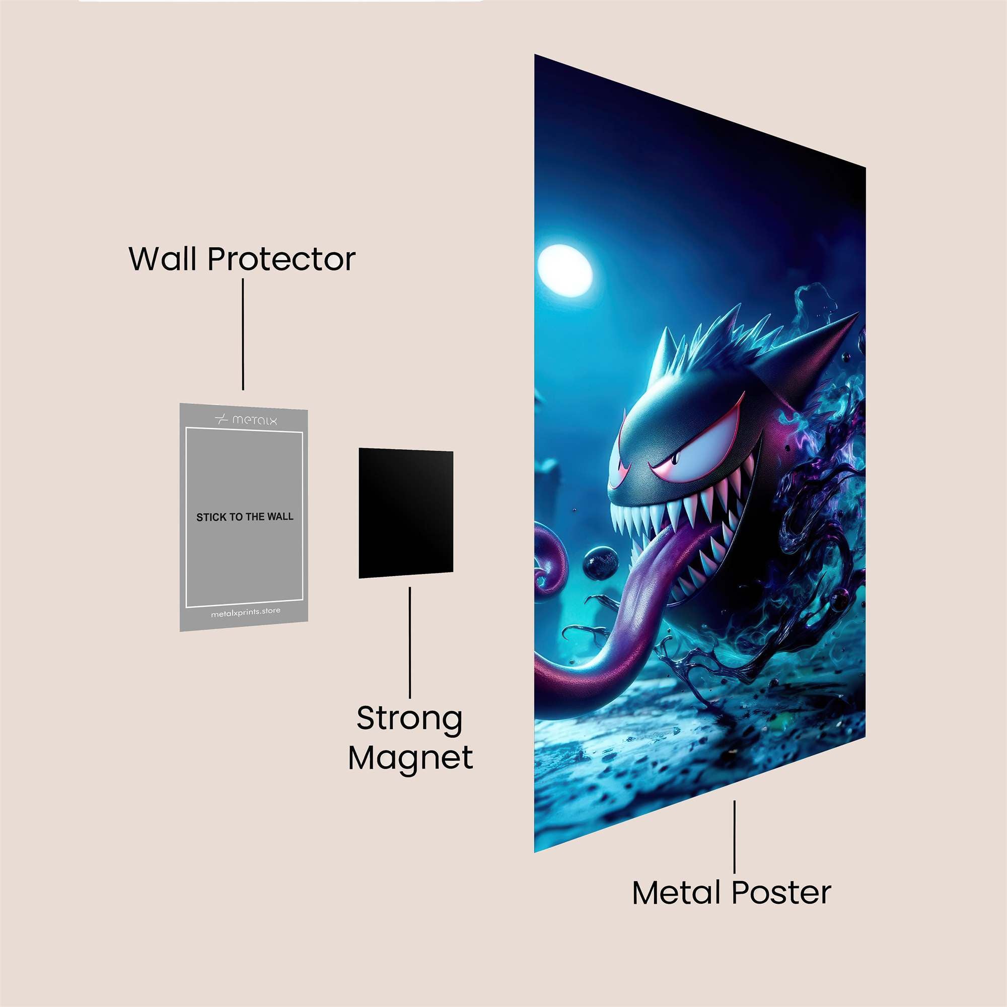 Gengar Ghastly Safe Wall Magnetic / M
