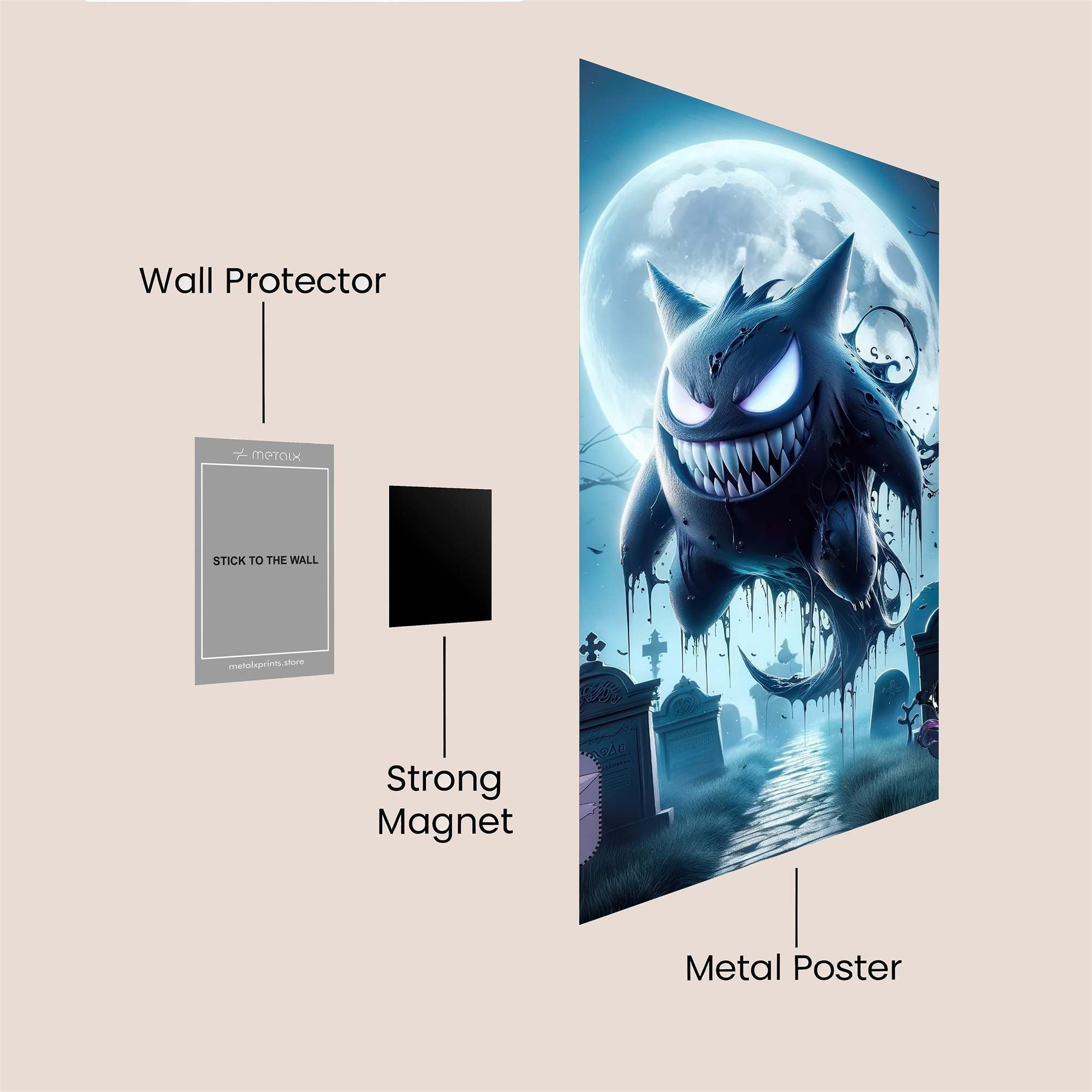 Gengar Ghastly Safe Wall Magnetic / M