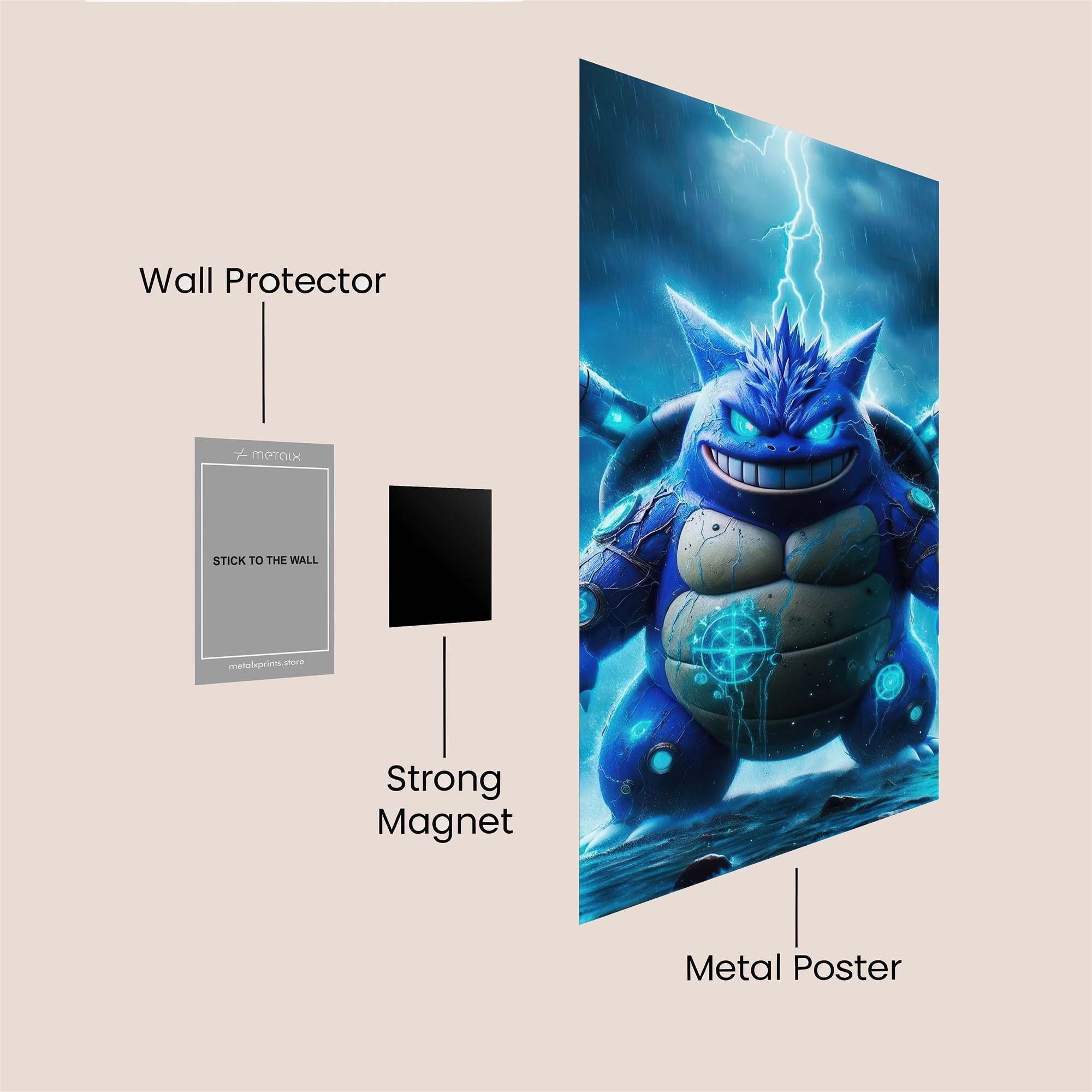 Bl Wartortle Safe Wall Magnetic / M