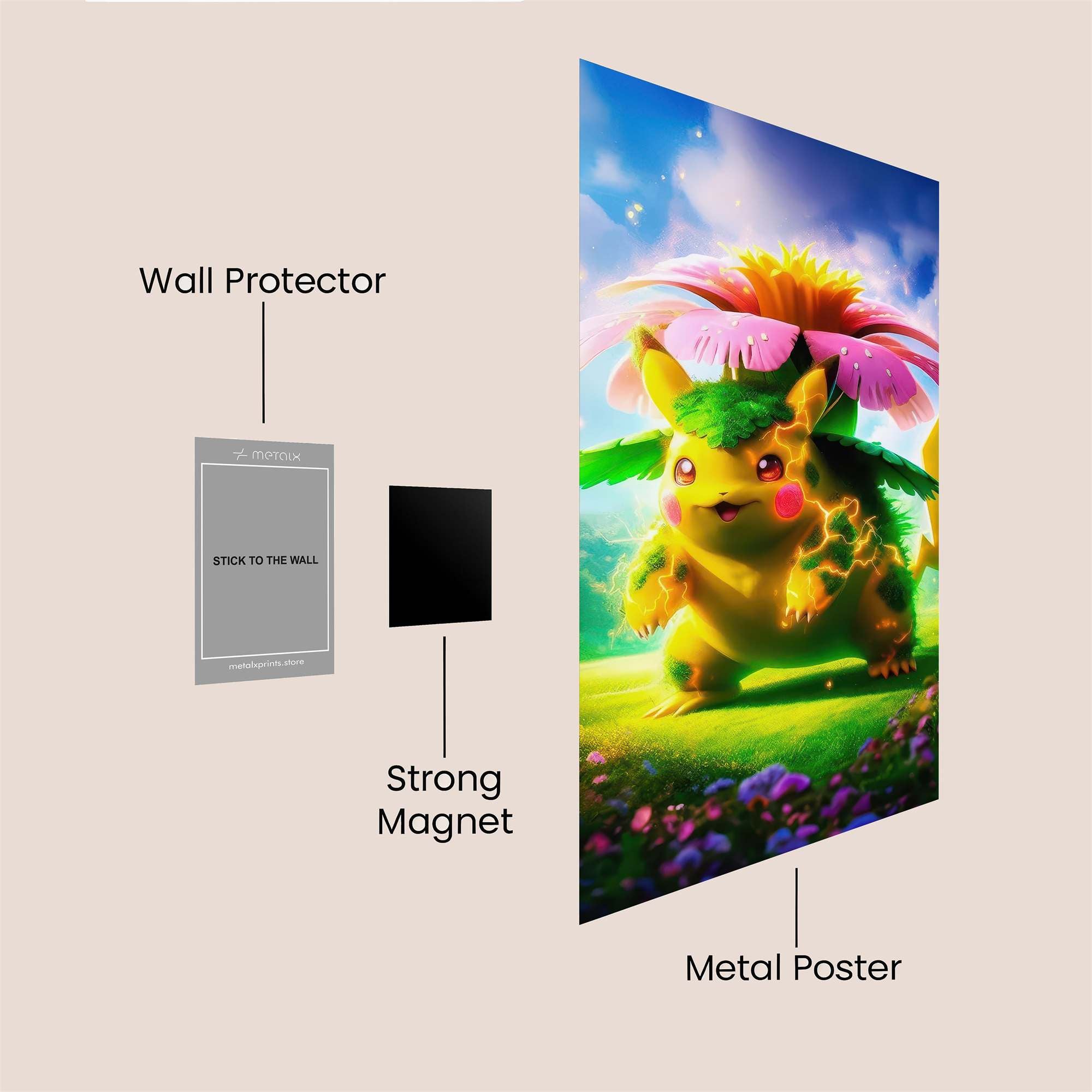 Pikachu Bloom Safe Wall Magnetic / M