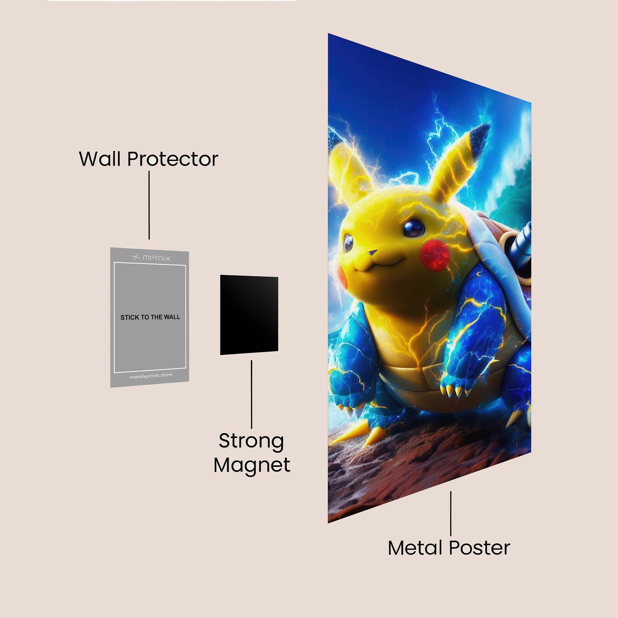 Pikachu Fusion Safe Wall Magnetic / M