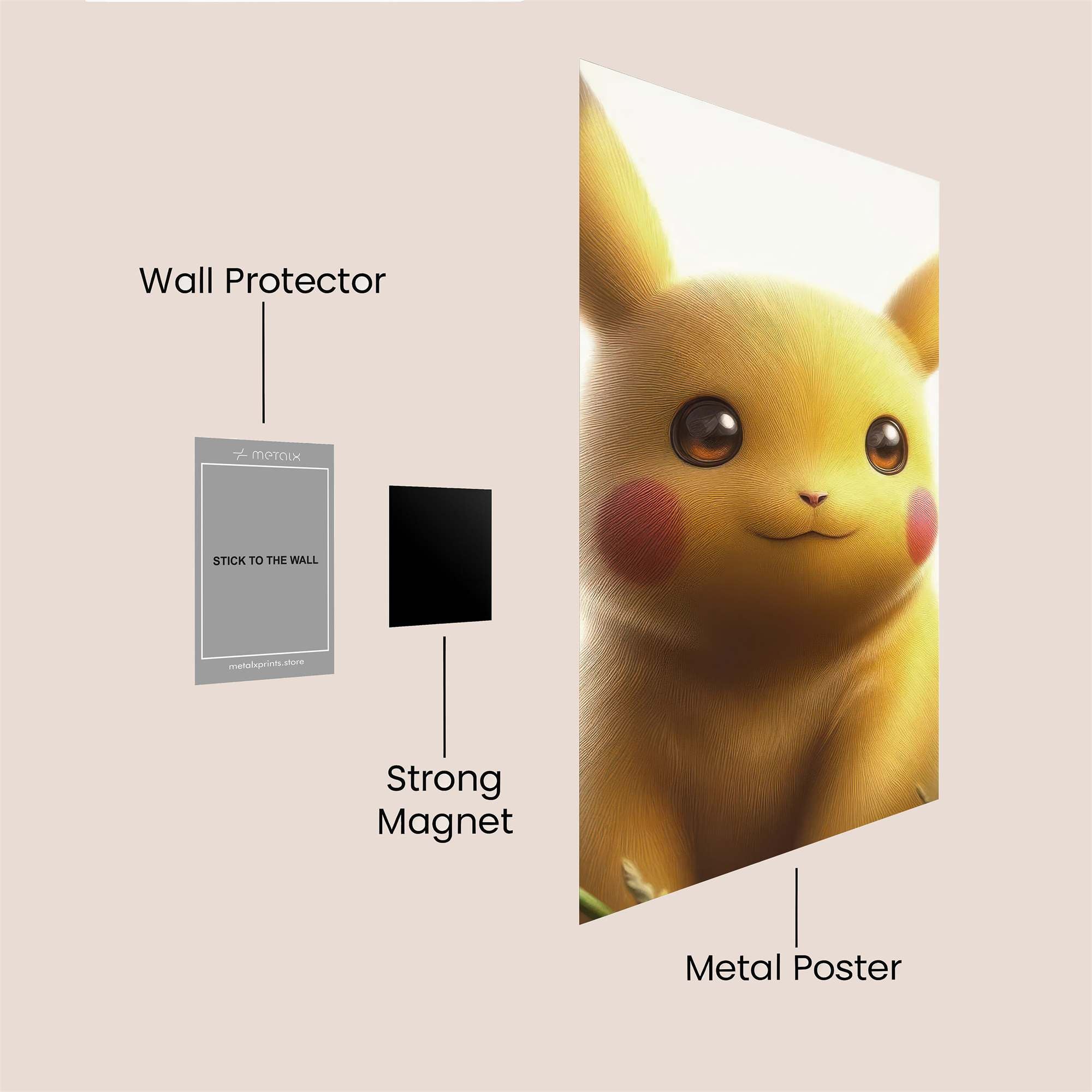 Pikachu Serene Safe Wall Magnetic / M