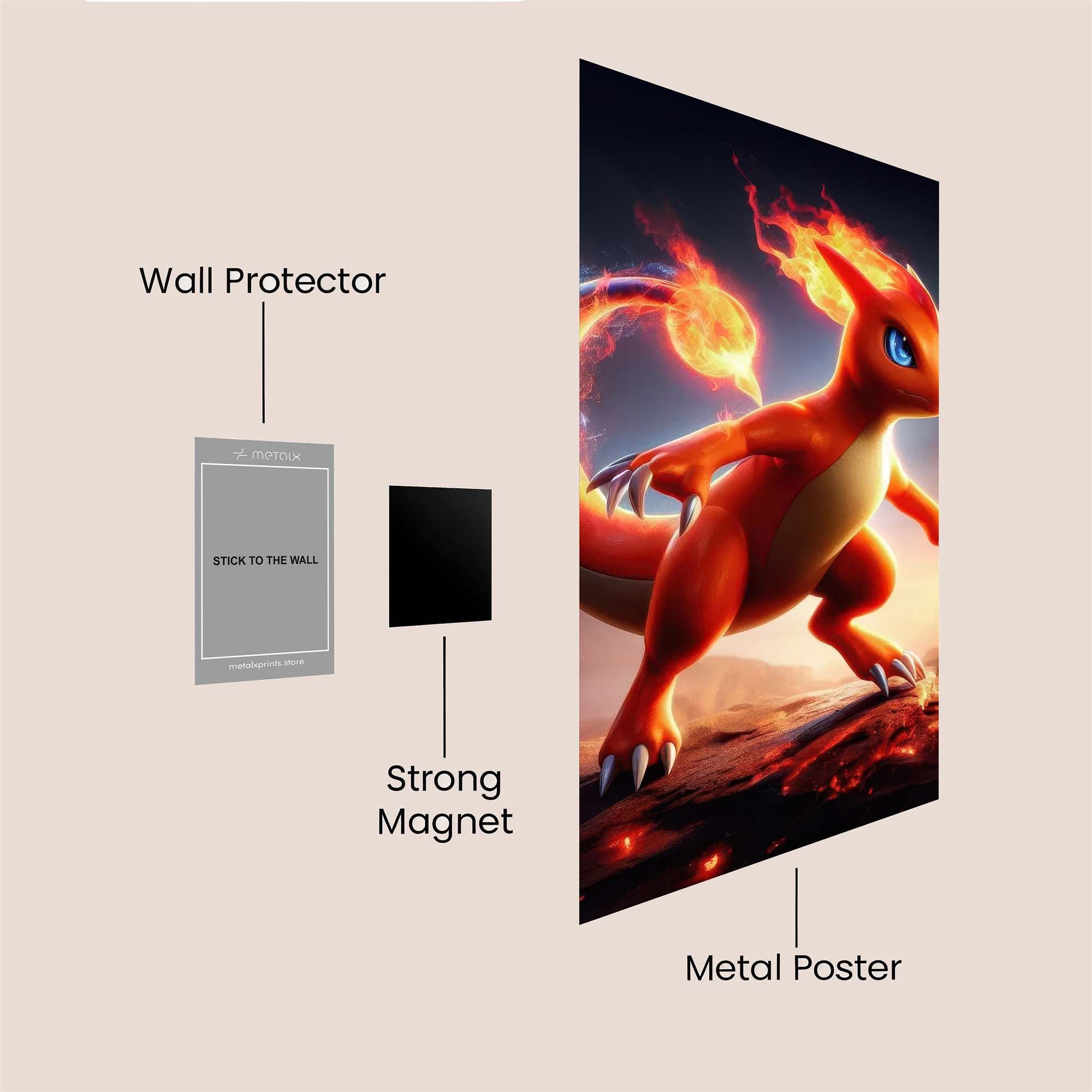 Charizard Blaze Safe Wall Magnetic / M