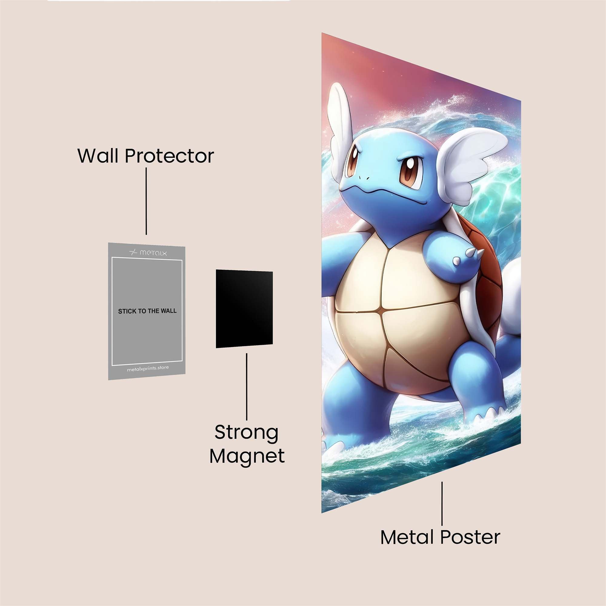 Wartortle Whirlwind Safe Wall Magnetic / M