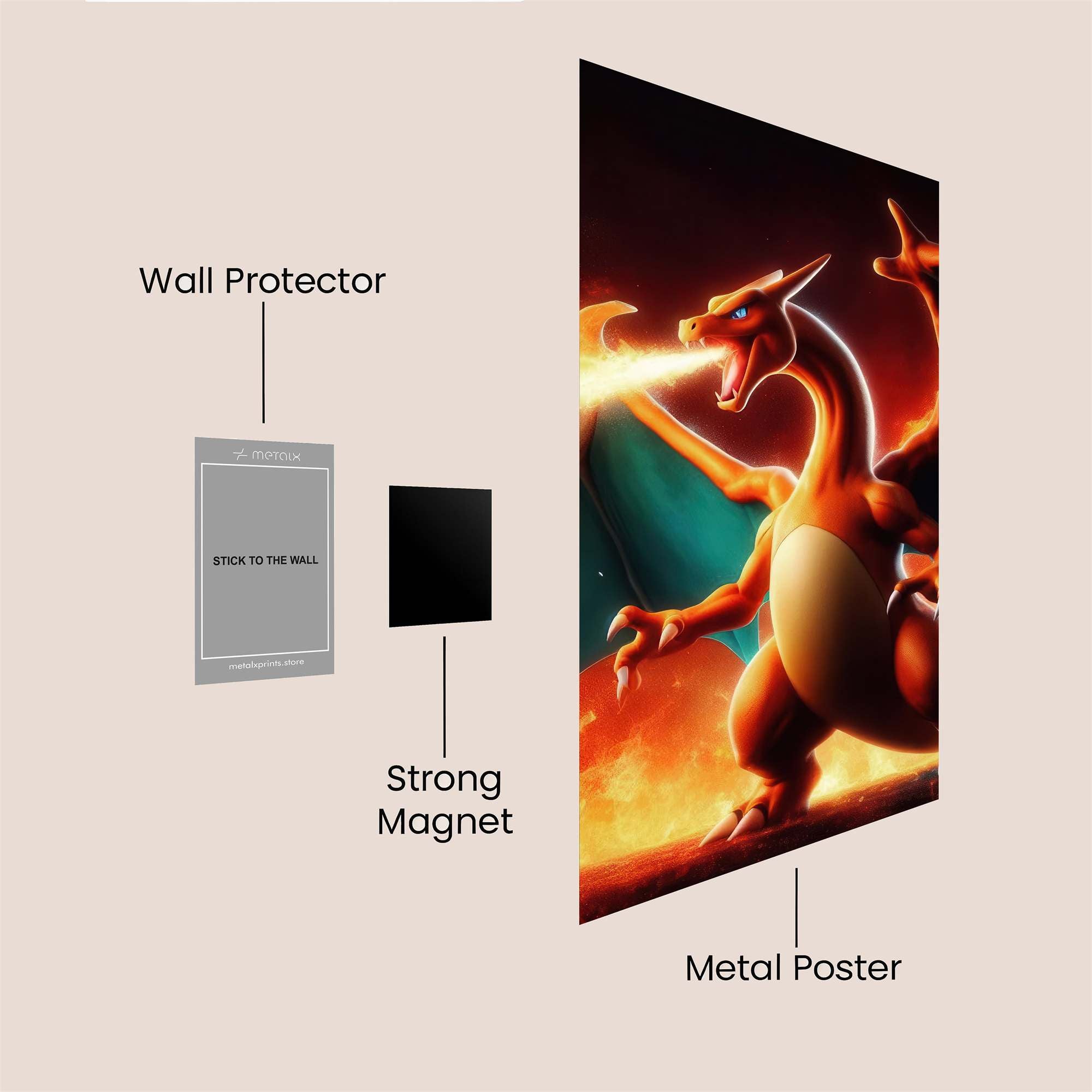 Charizard Blaze Safe Wall Magnetic / M