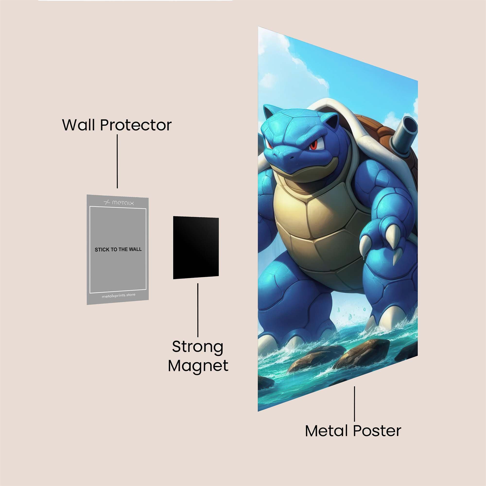 Blastoise Brazen Safe Wall Magnetic / M