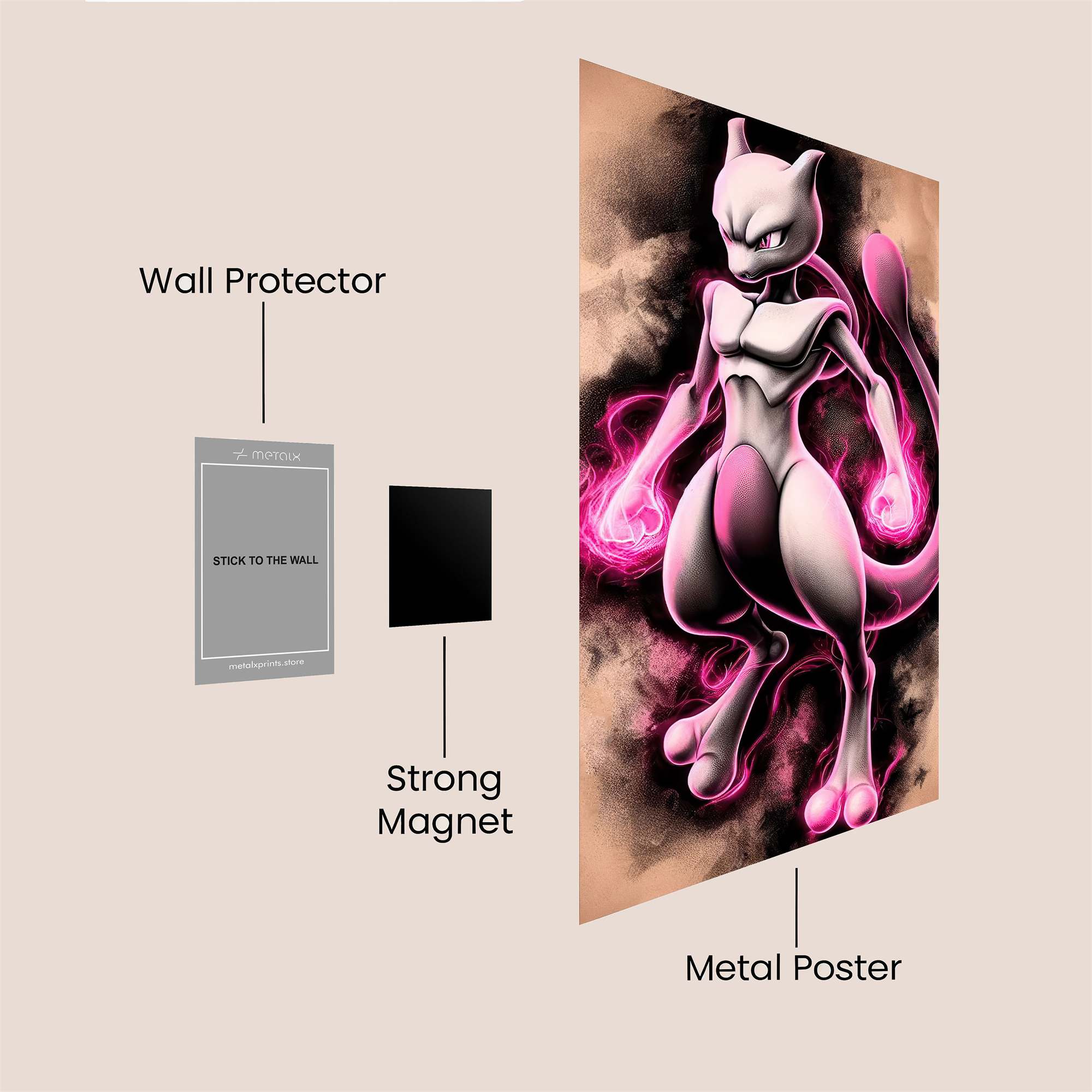 Mewtwo Majestic Safe Wall Magnetic / M