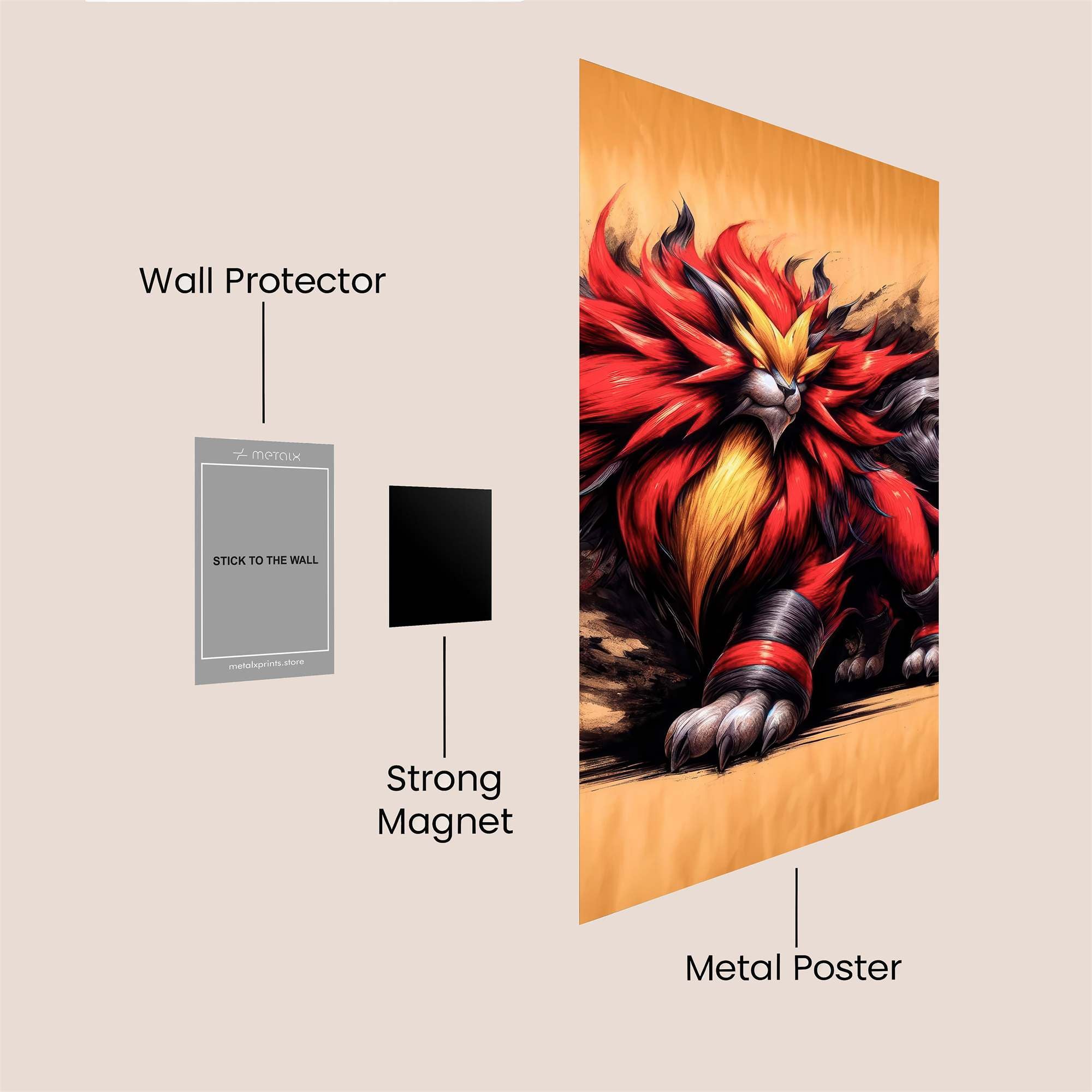 Entei Fiery Safe Wall Magnetic / M