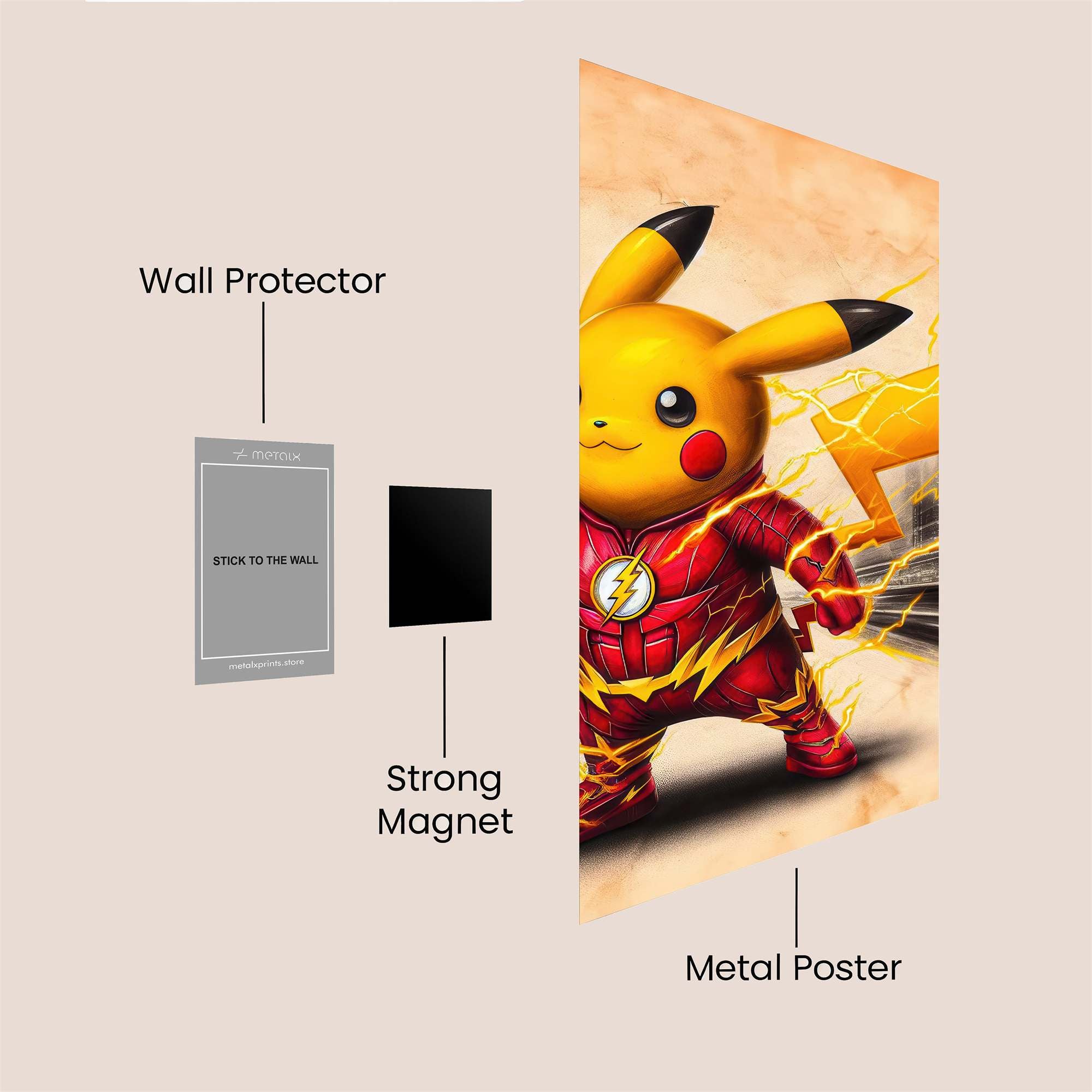 Pikachu Flash Safe Wall Magnetic / M