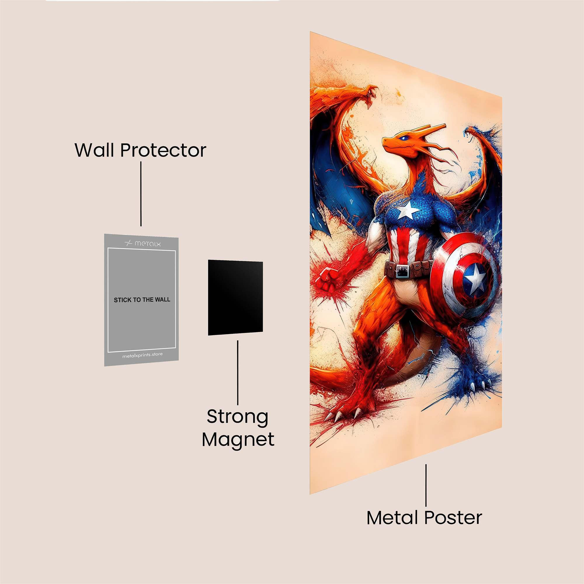 CharizardPatriotic Safe Wall Magnetic / M