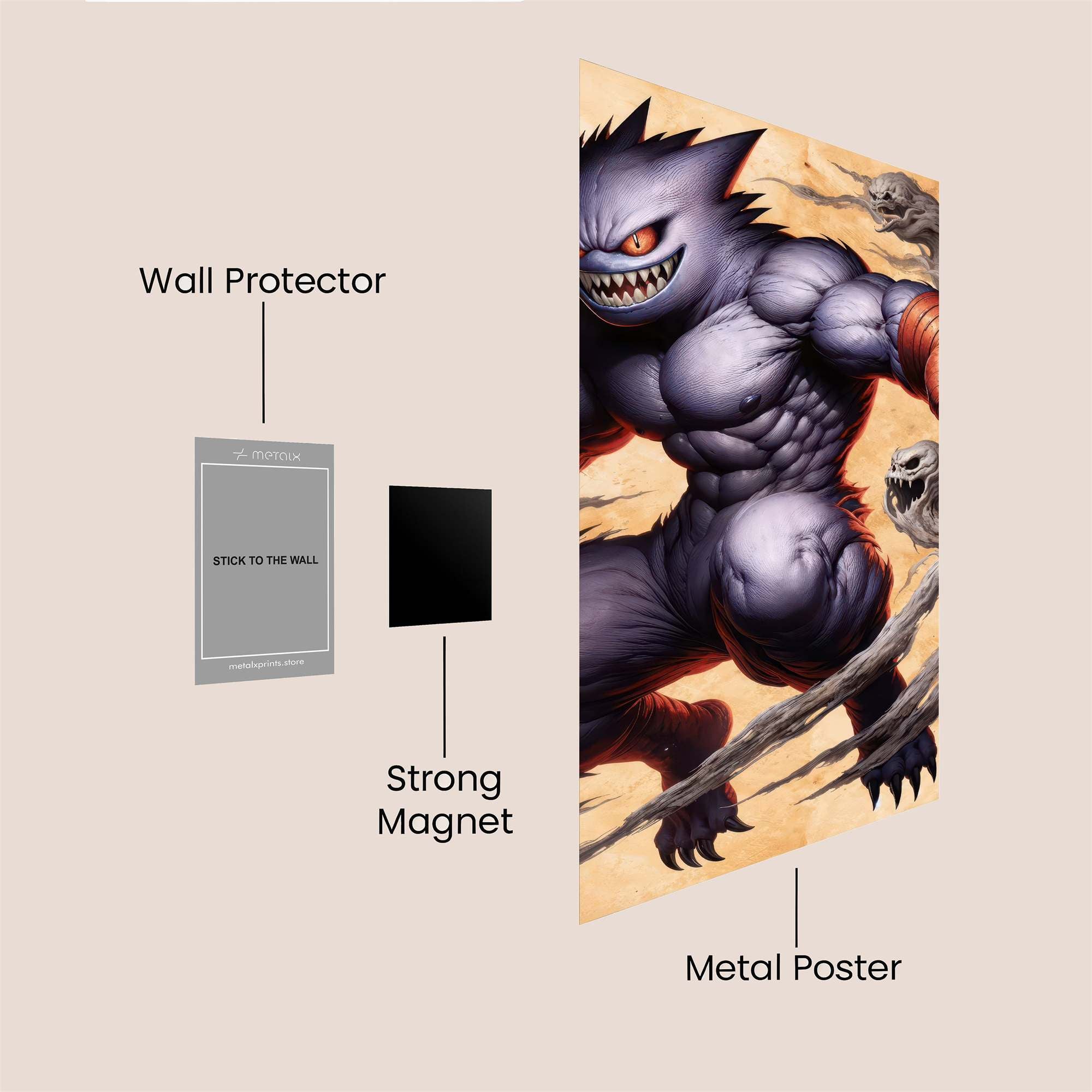 Gengar Ferocious Safe Wall Magnetic / M