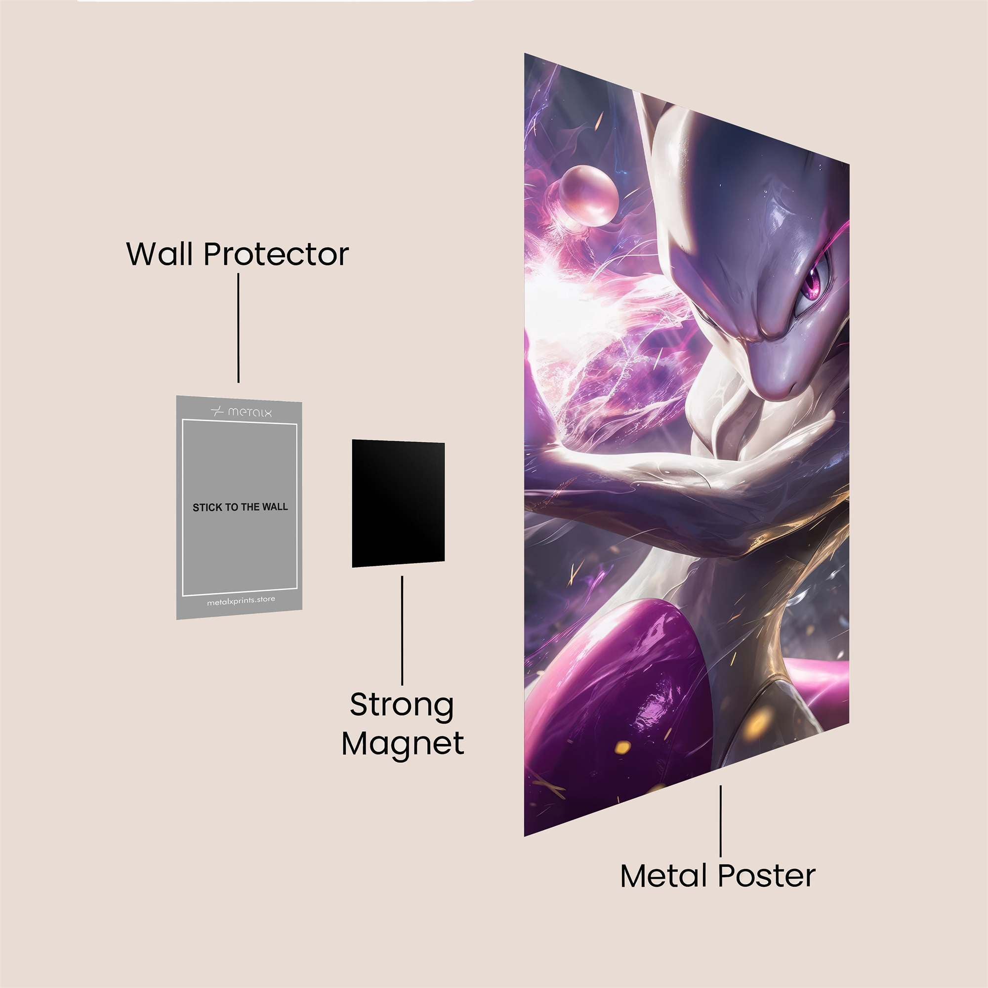 Mewtwo Majestic Safe Wall Magnetic / M