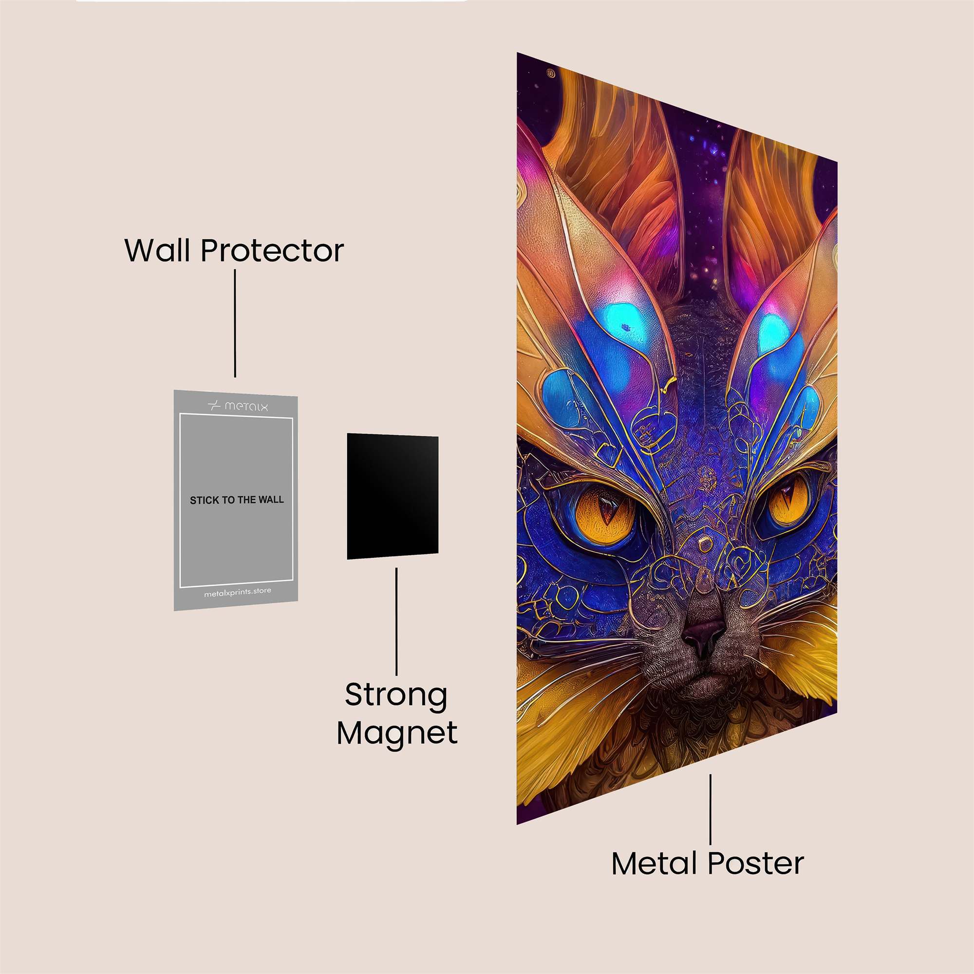 Cosmic Cat Safe Wall Magnetic / M