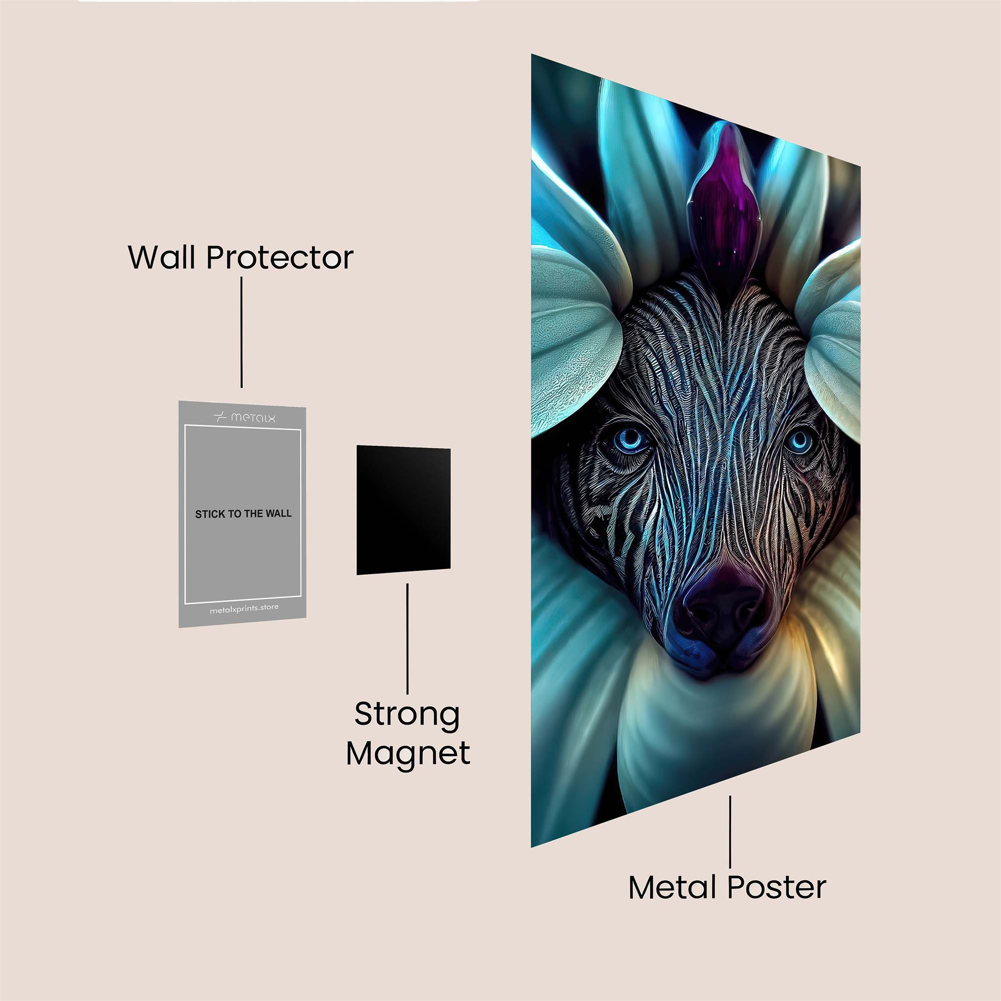 Zebra Bloom Safe Wall Magnetic / M