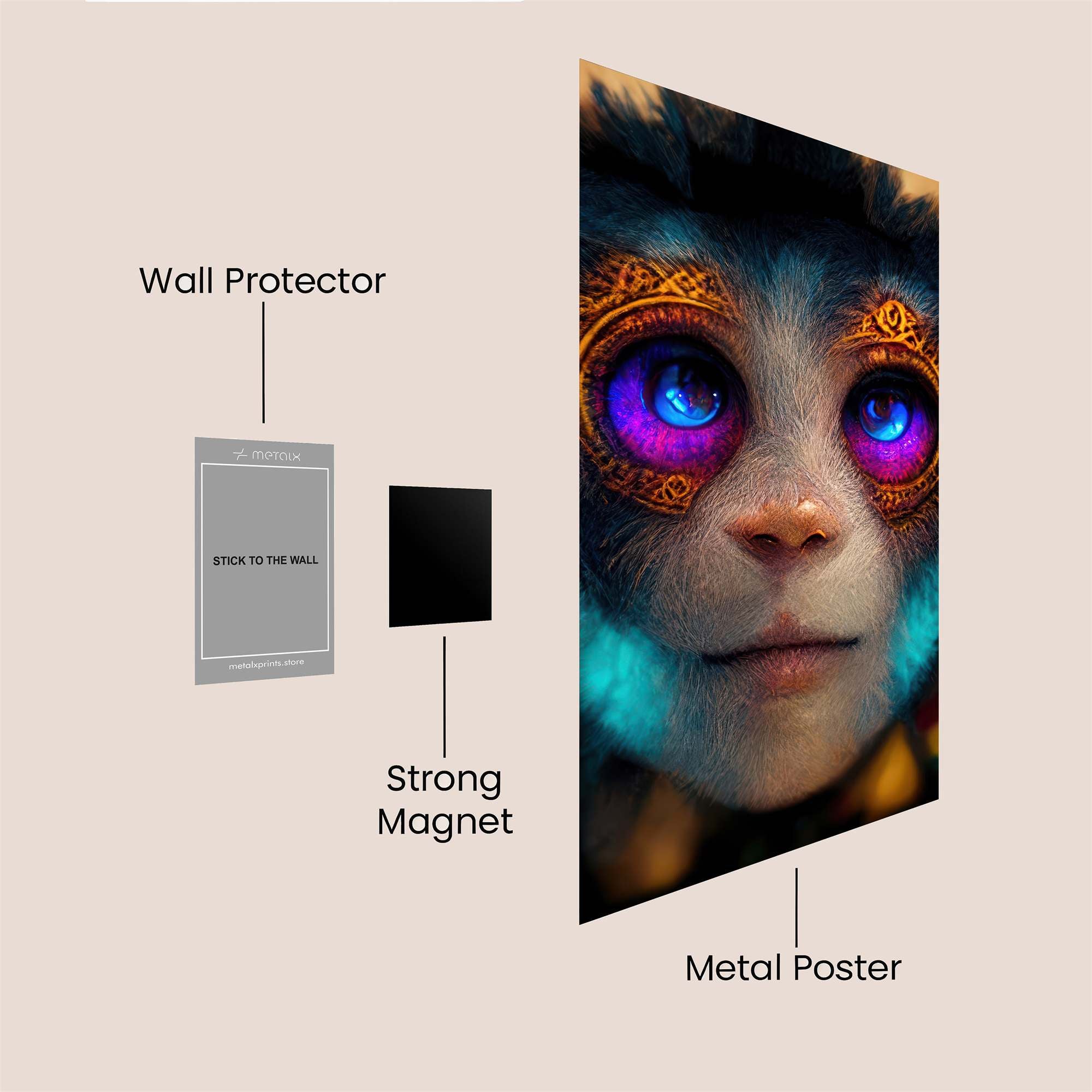 Monkey Mystic Safe Wall Magnetic / M
