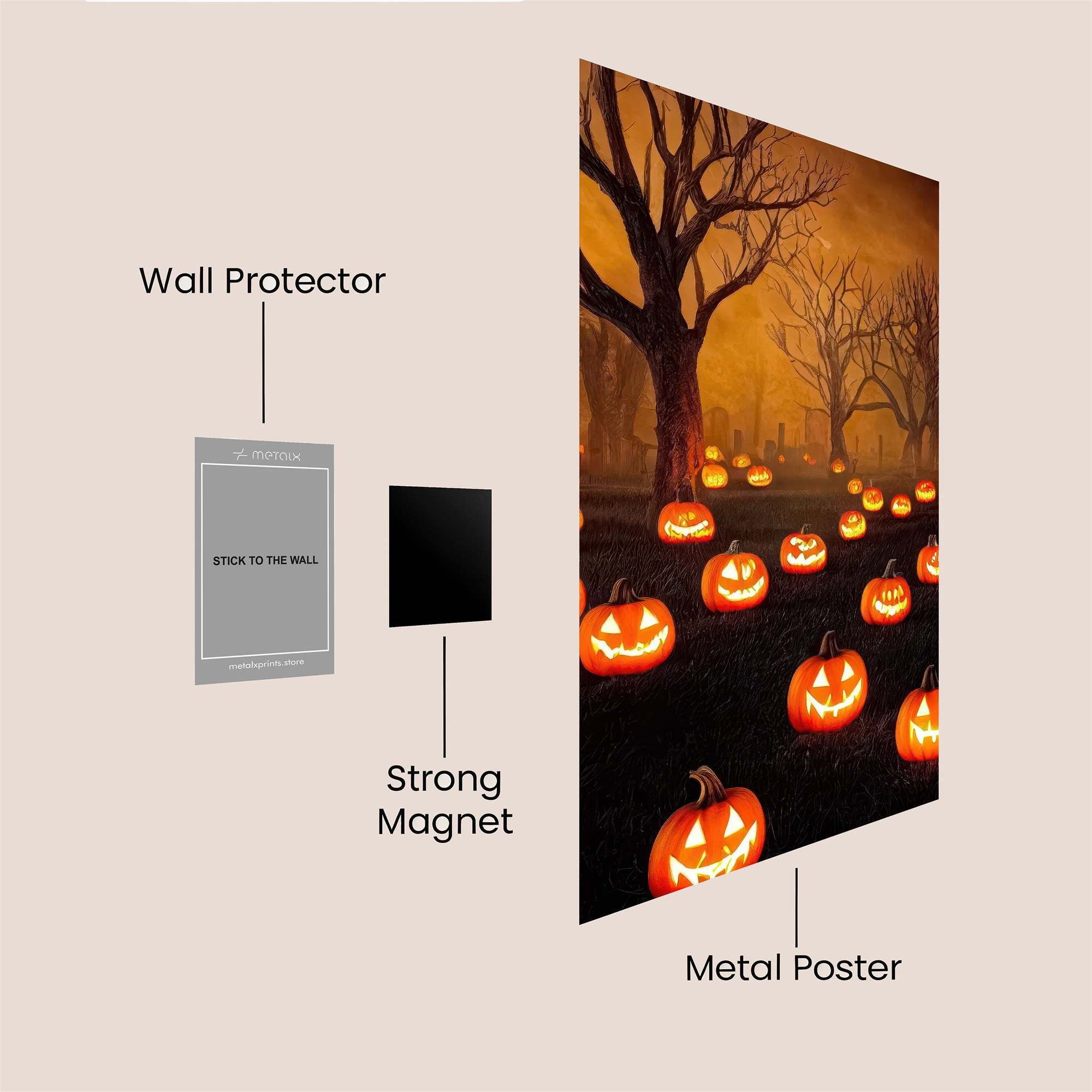 Pumpkin Glow Safe Wall Magnetic / M