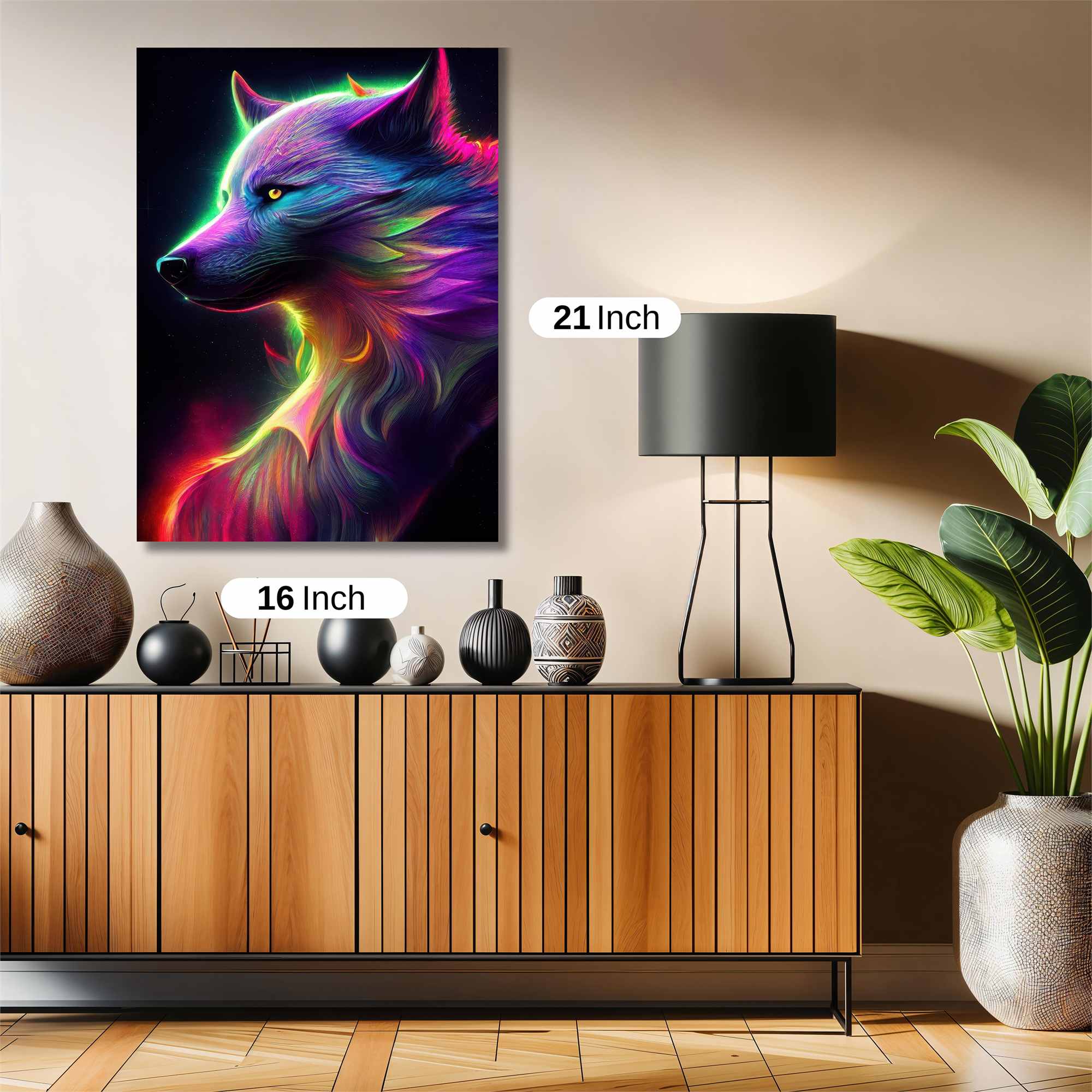 Neon Wolf Safe Wall Magnetic / M