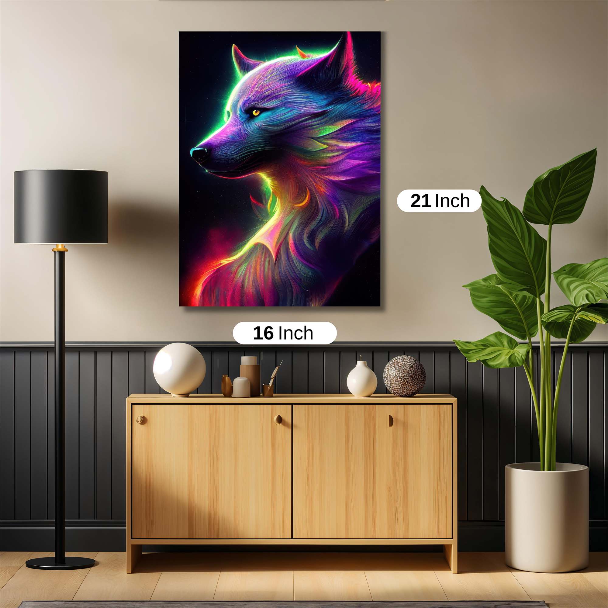Neon Wolf Safe Wall Magnetic / M