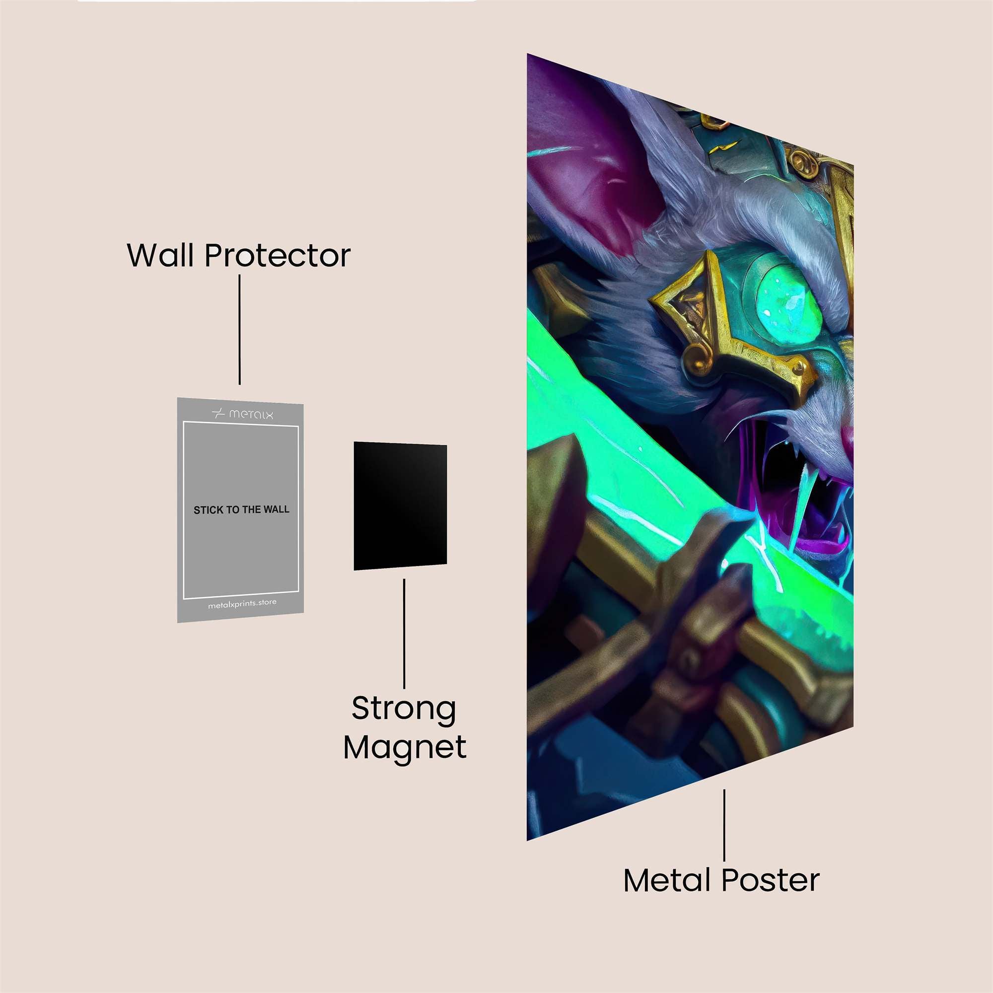 Kitty Warrior Safe Wall Magnetic / M