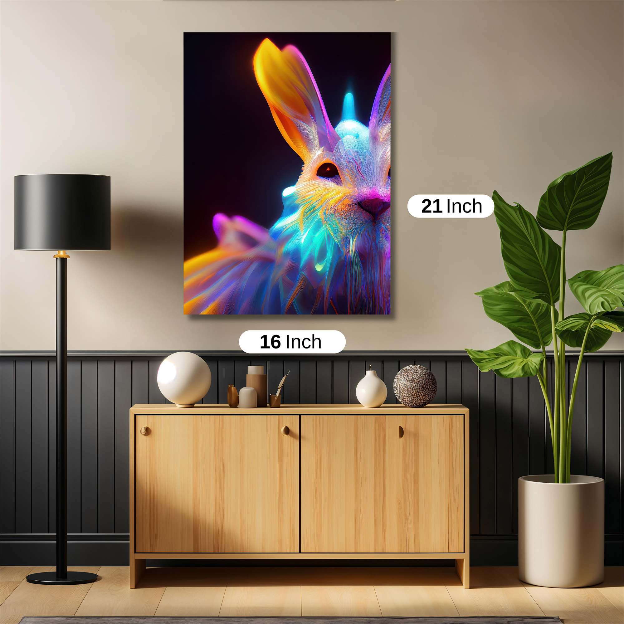 Neon Rabbit Safe Wall Magnetic / M
