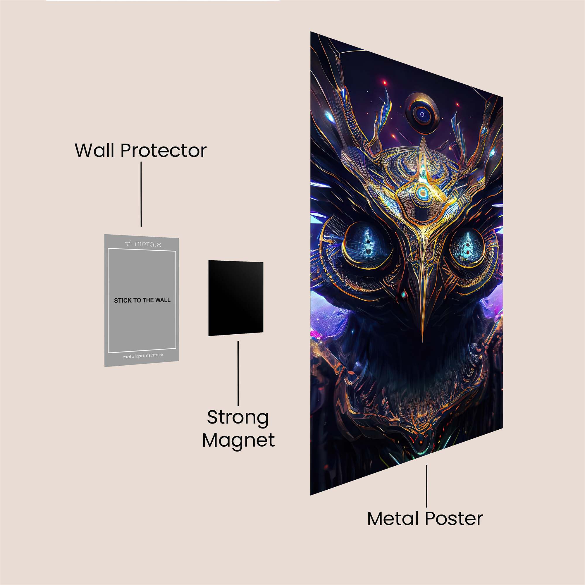 Cosmic Owl Safe Wall Magnetic / M