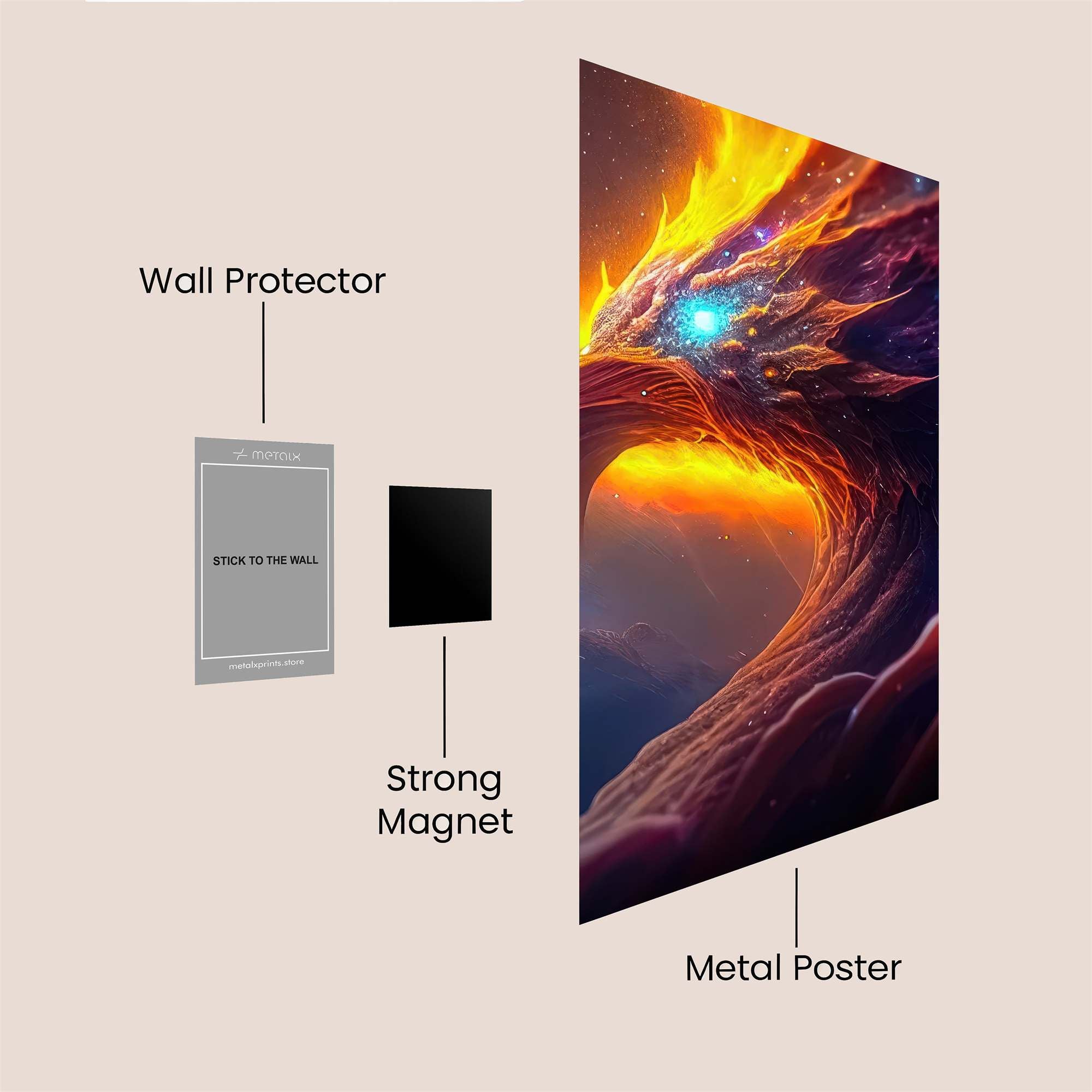 Phoenix Blaze Safe Wall Magnetic / M