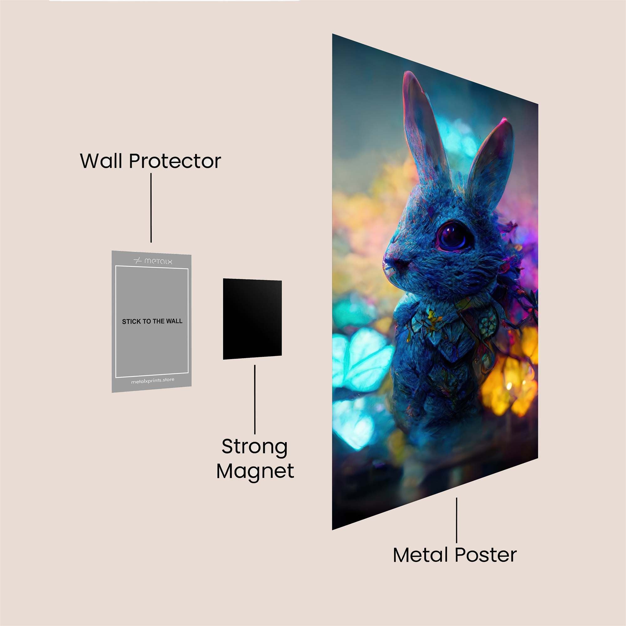 Bunny Whimsy Safe Wall Magnetic / M