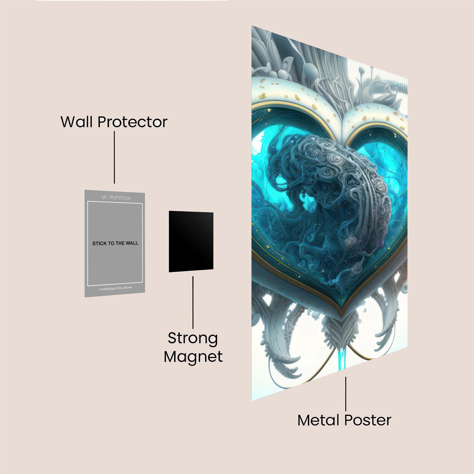Heart Enigma Safe Wall Magnetic / M