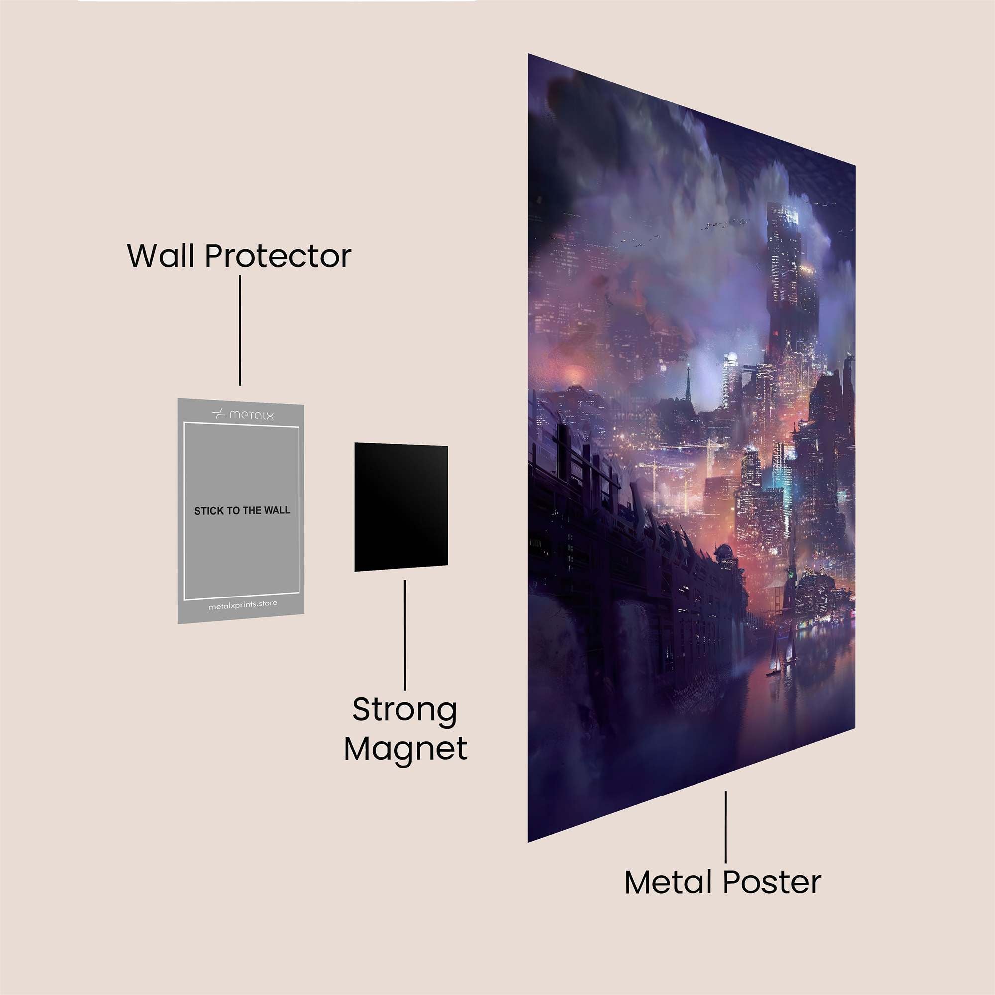 Cityscape Reverie Safe Wall Magnetic / M