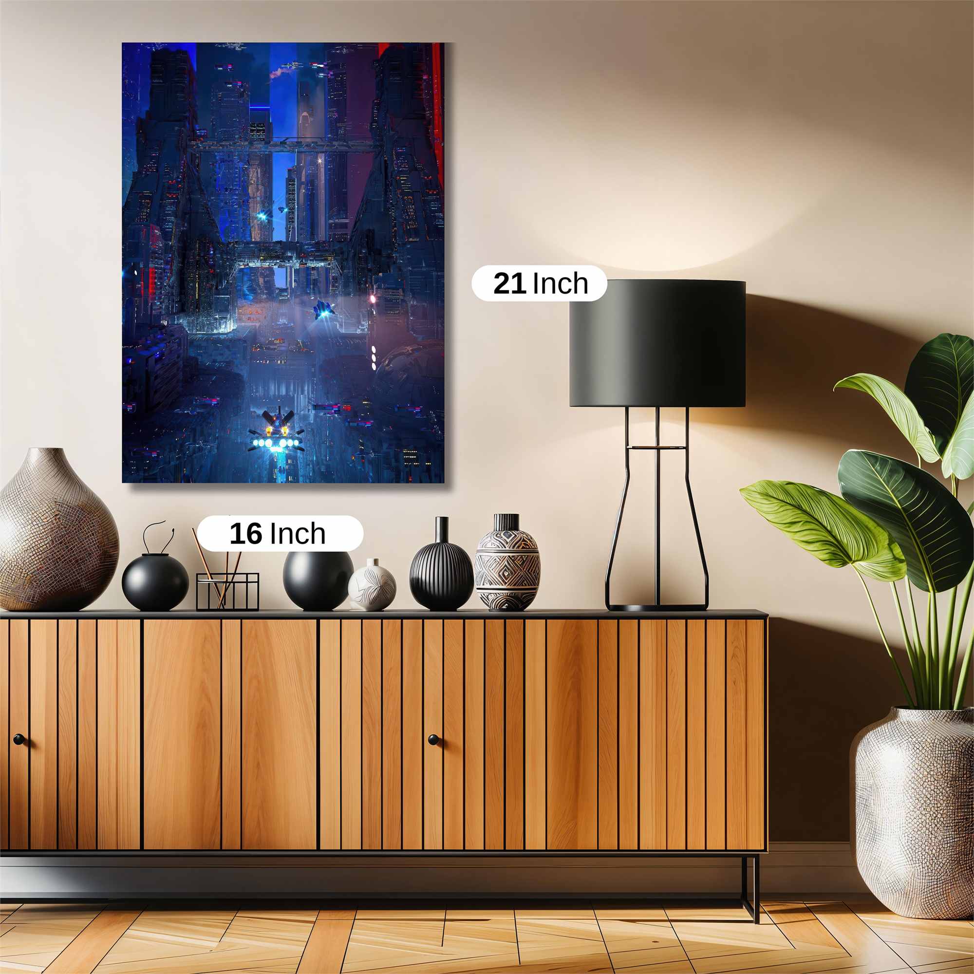 Neon Skyscrape Safe Wall Magnetic / M