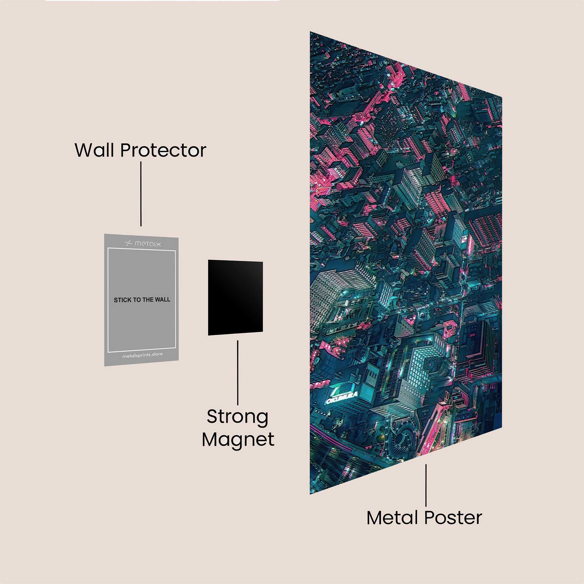 Neon Metropolis Safe Wall Magnetic / M