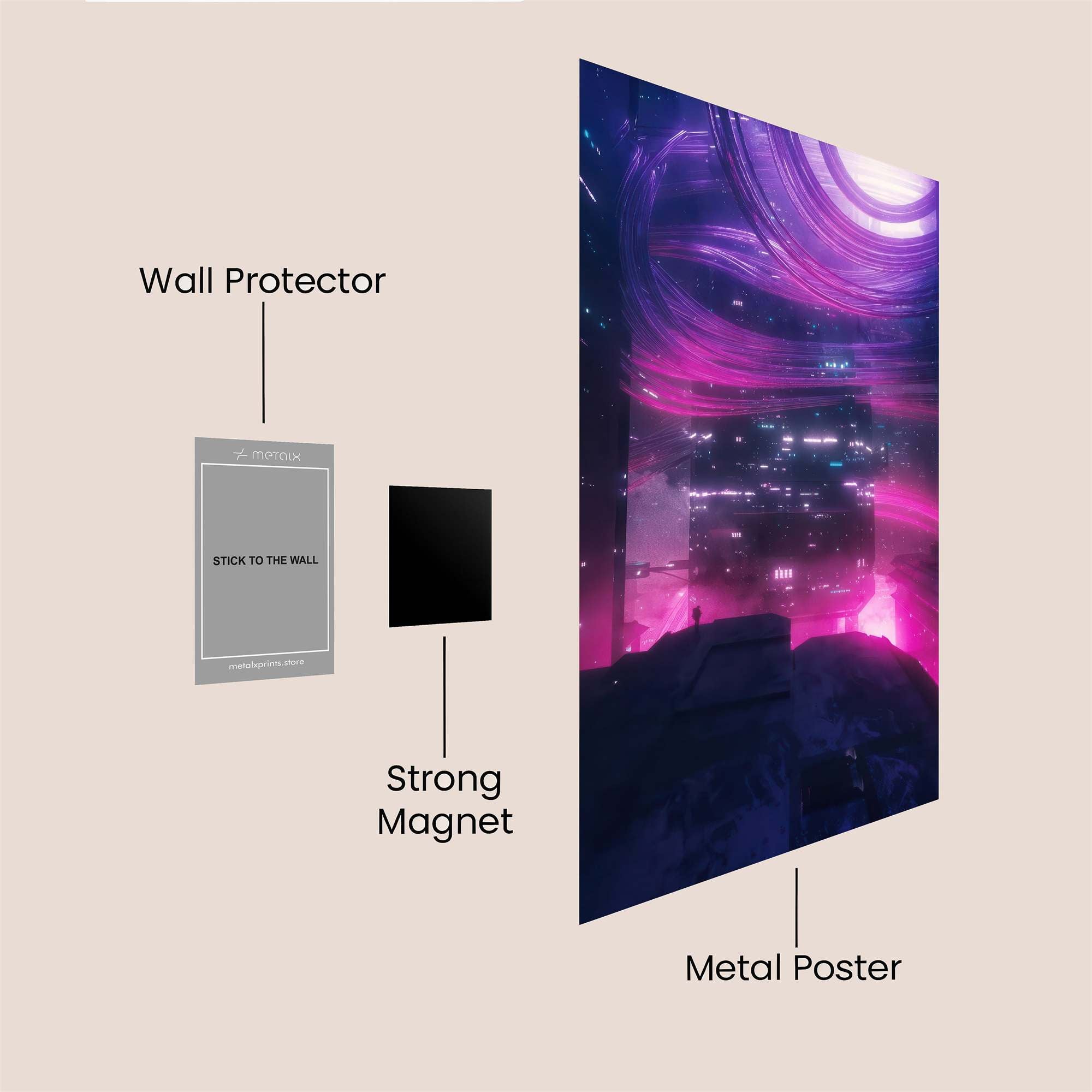 Neon Vortex Safe Wall Magnetic / M