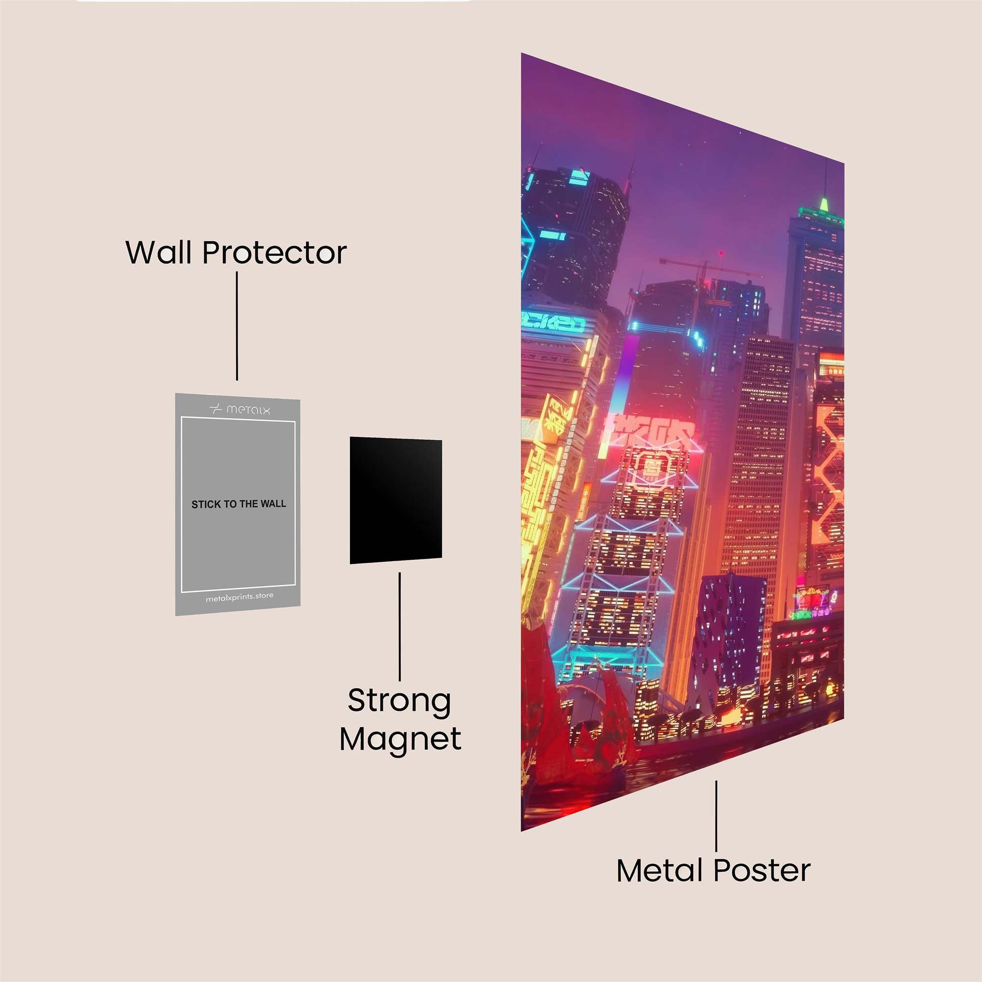 Neon Reflections Safe Wall Magnetic / M