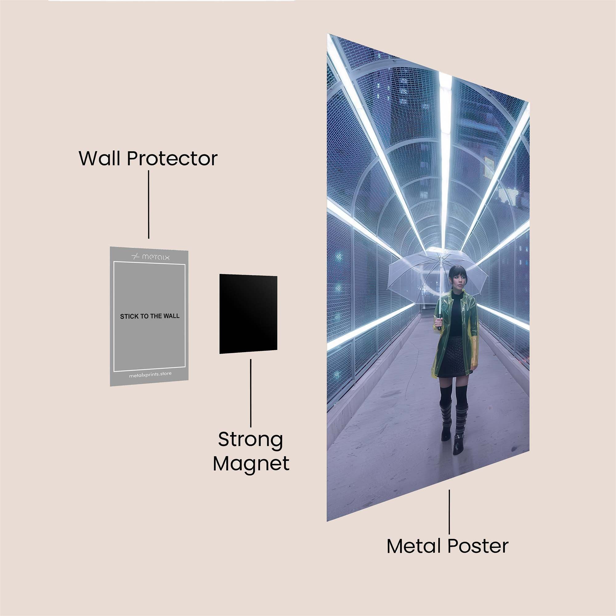 Futuristic Passage Safe Wall Magnetic / M