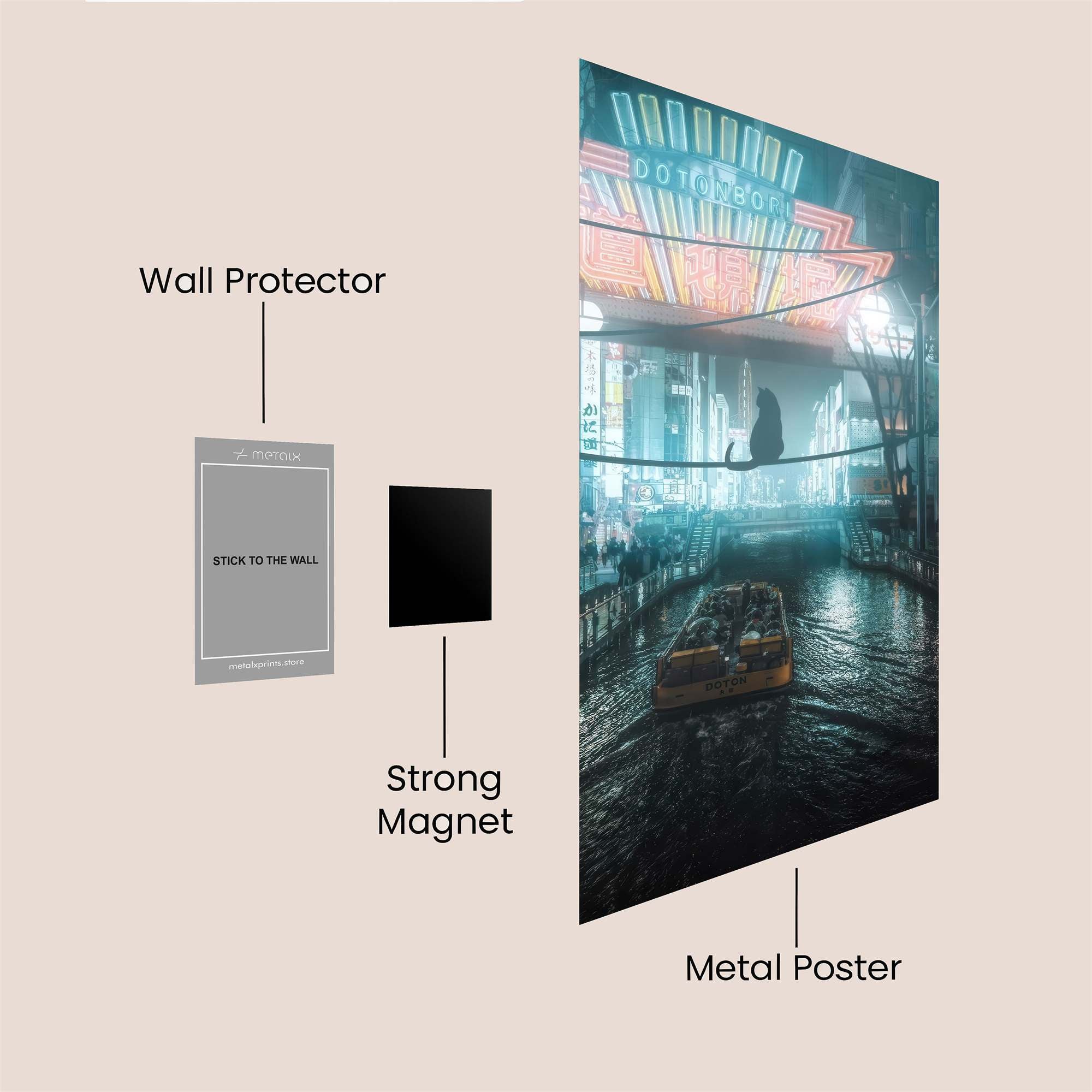Dotonbori Dreamscape Safe Wall Magnetic / M