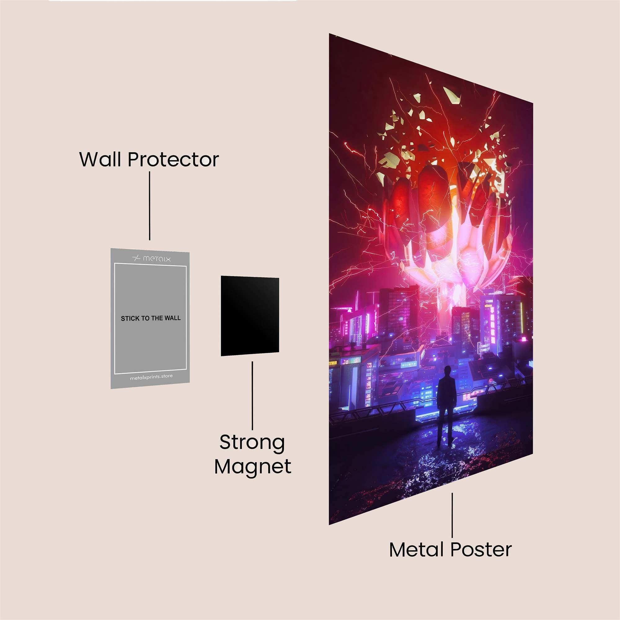 Neon Eruption Safe Wall Magnetic / M