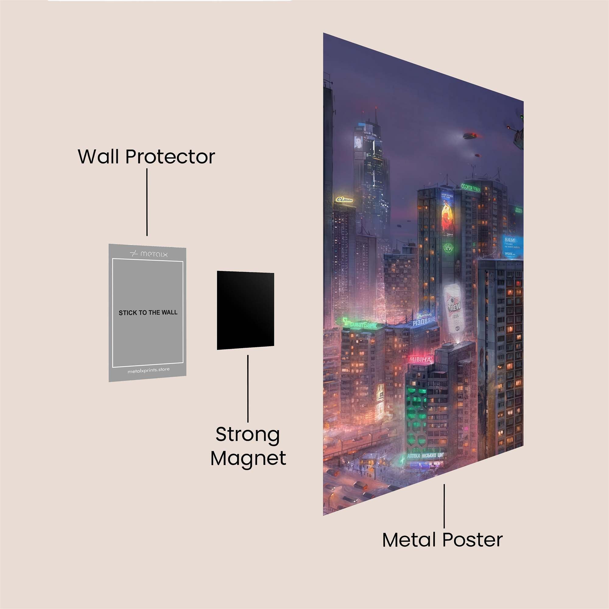 Futuristic Twilight Safe Wall Magnetic / M