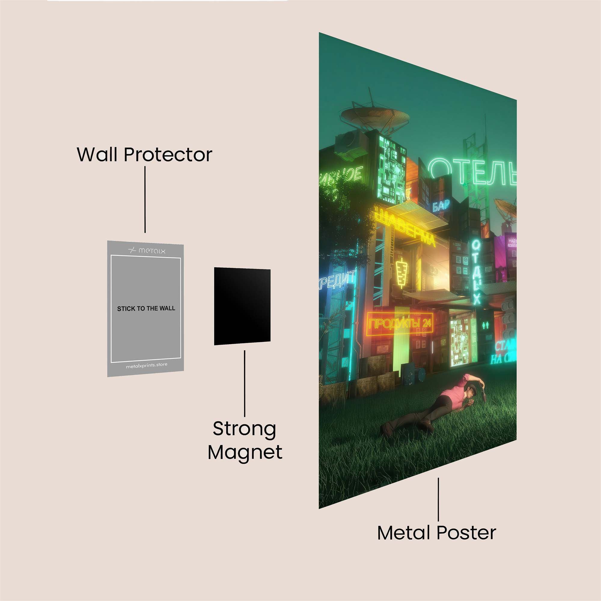 Neon Dreamscape Safe Wall Magnetic / M