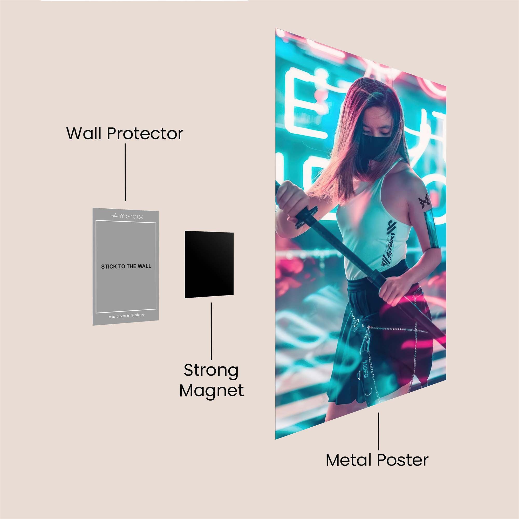 Neon Warrior Safe Wall Magnetic / M